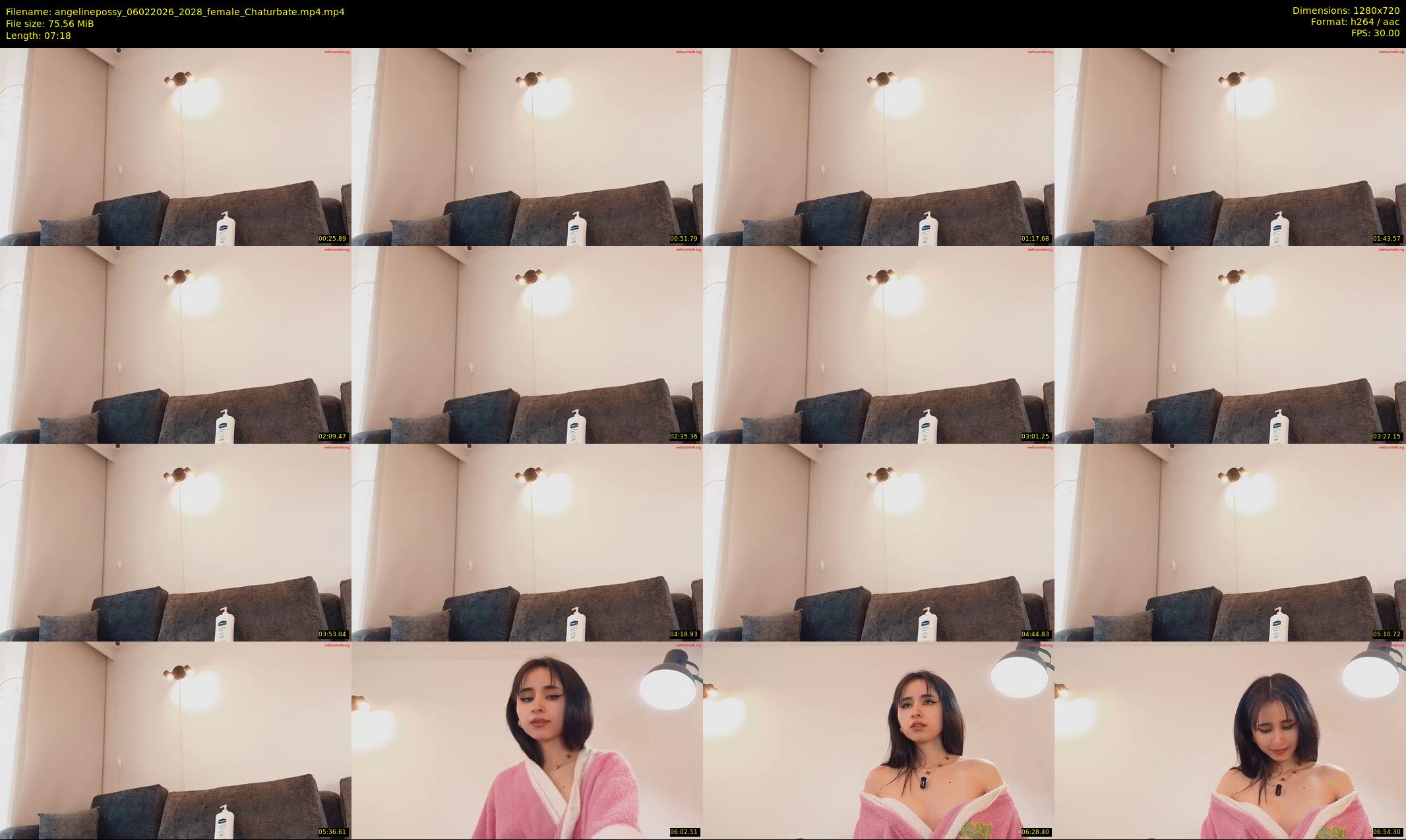 angelinepossy — 8 minute Chaturbate female cam show recording, 720p, Feb 6, 2026