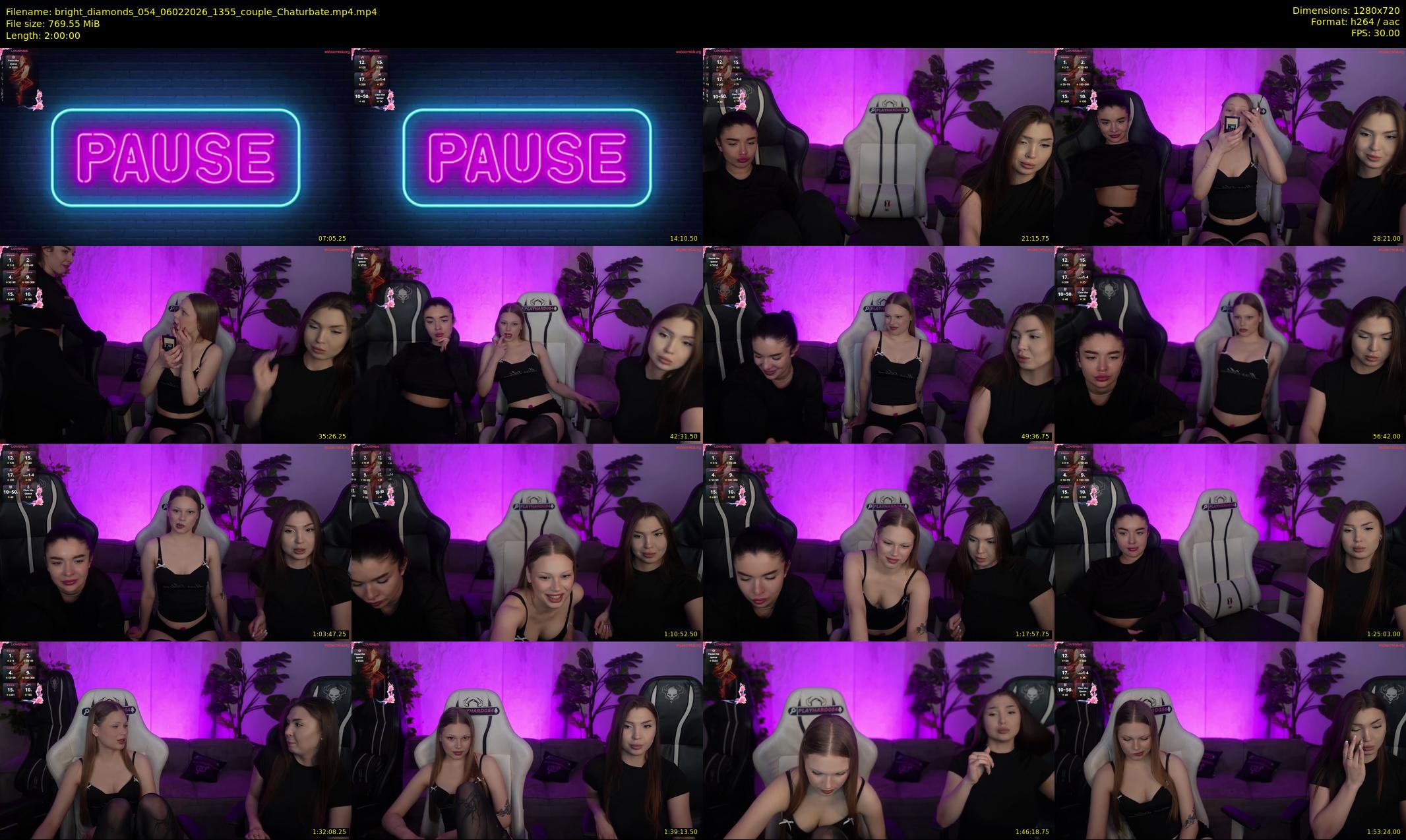 bright_diamonds_054 — 120 minute Chaturbate couple cam show recording, 720p, Feb 6, 2026