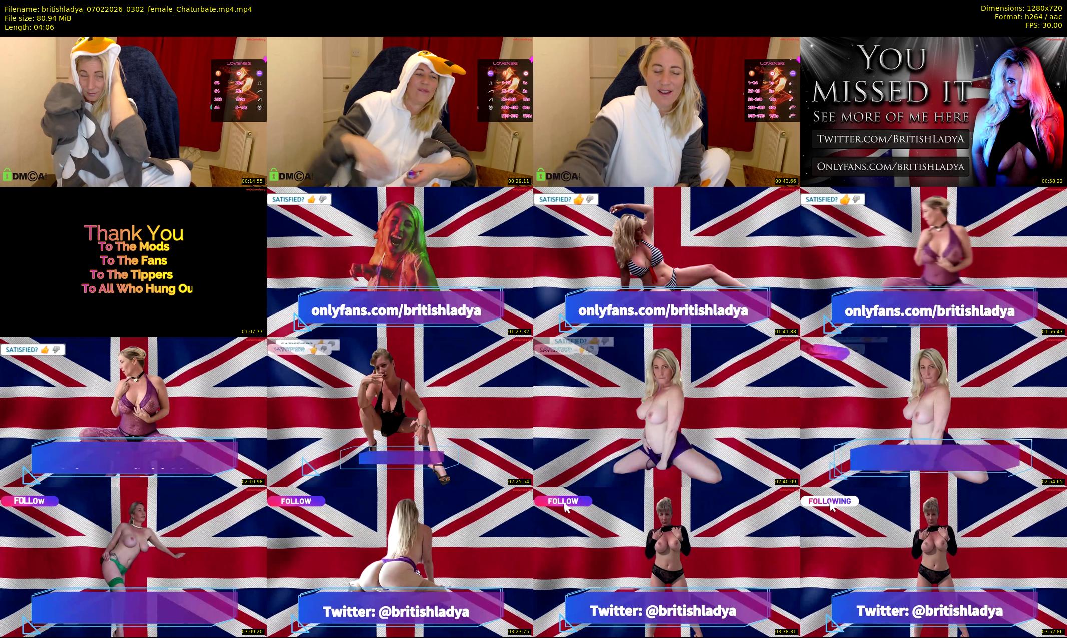 britishladya — 5 minute Chaturbate female cam show recording, 720p, Feb 7, 2026