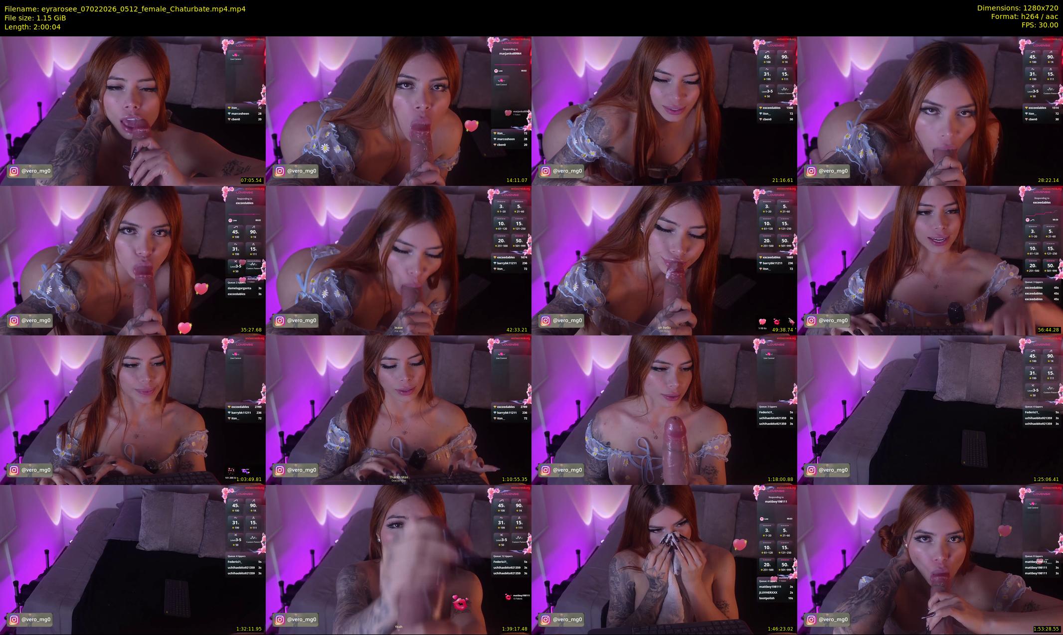 eyrarosee — 121 minute Chaturbate female cam show recording, 720p, Feb 7, 2026