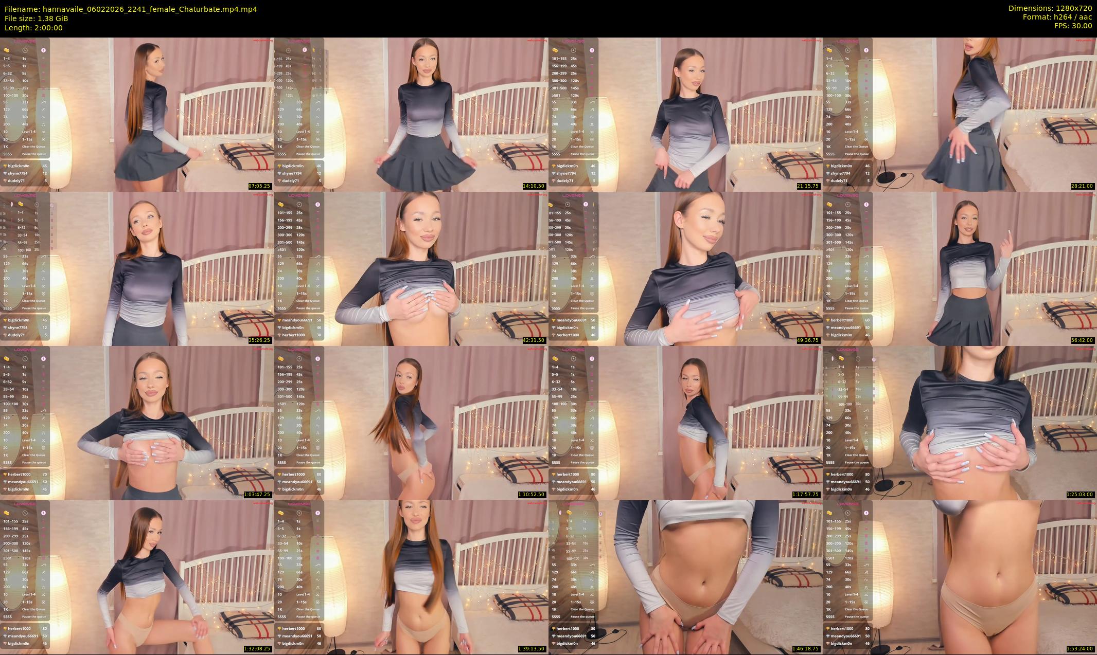 hannavaile — 120 minute Chaturbate female cam show recording, 720p, Feb 6, 2026