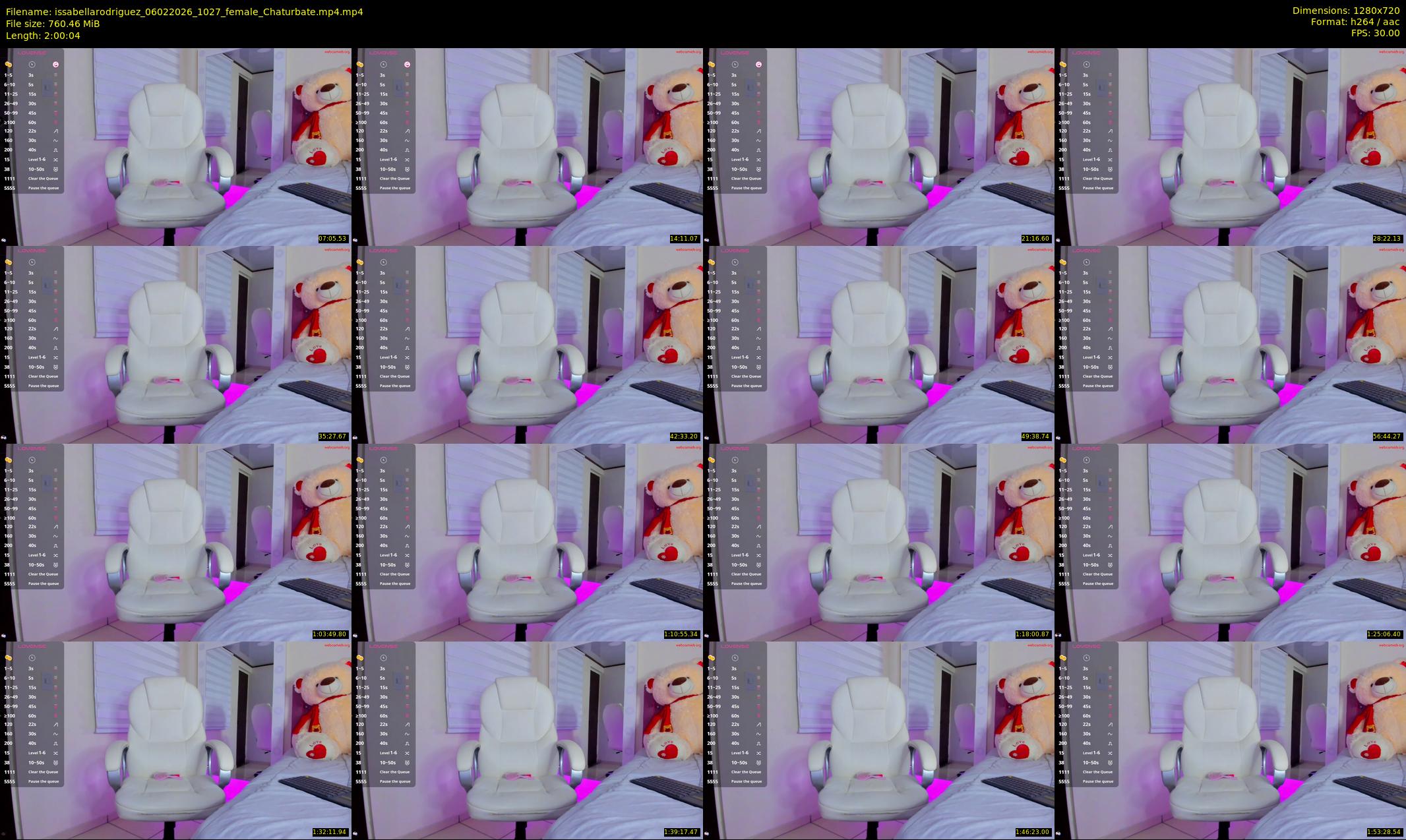 issabellarodriguez — 121 minute Chaturbate female cam show recording, 720p, Feb 6, 2026