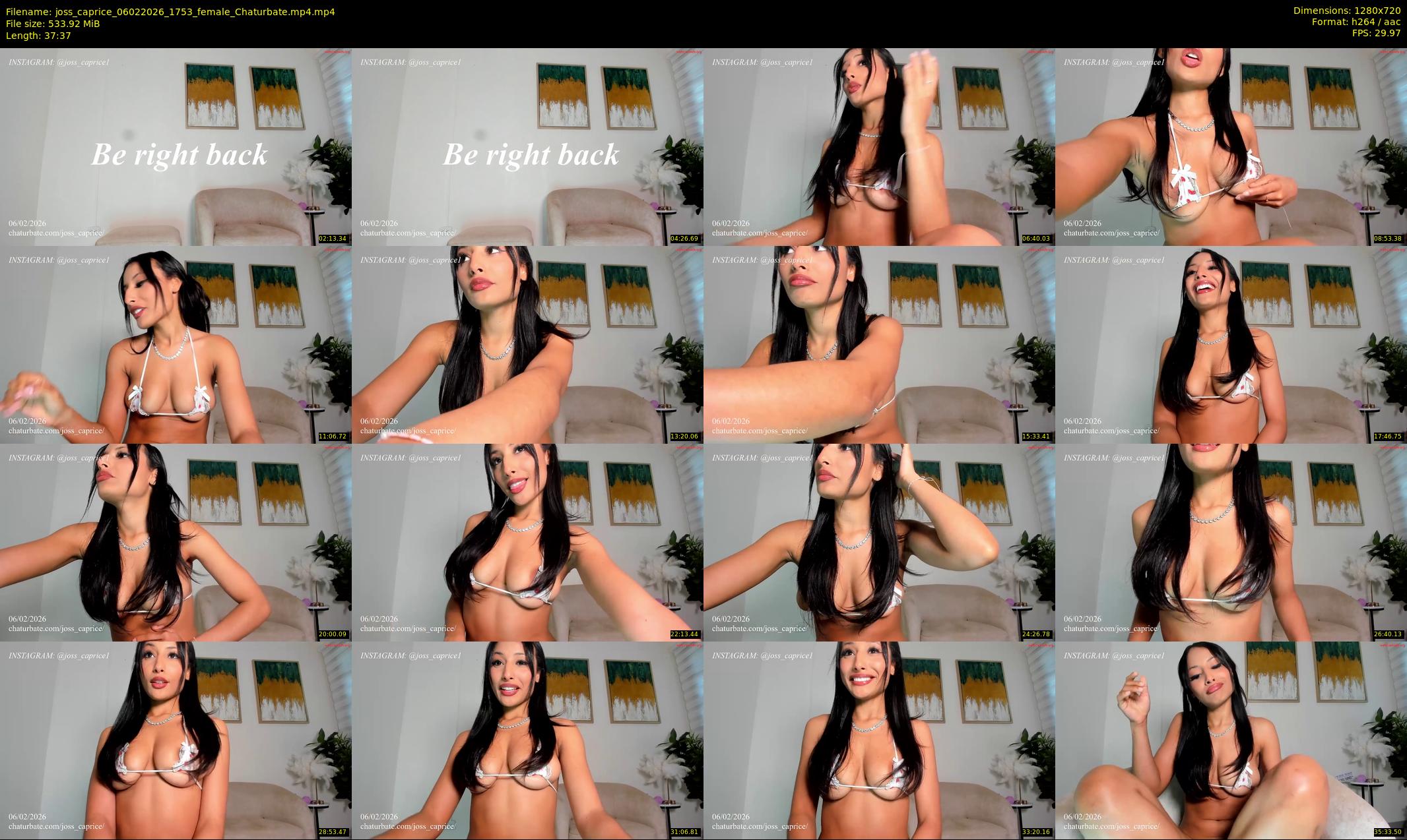 joss_caprice — 38 minute Chaturbate female cam show recording, 720p, Feb 6, 2026