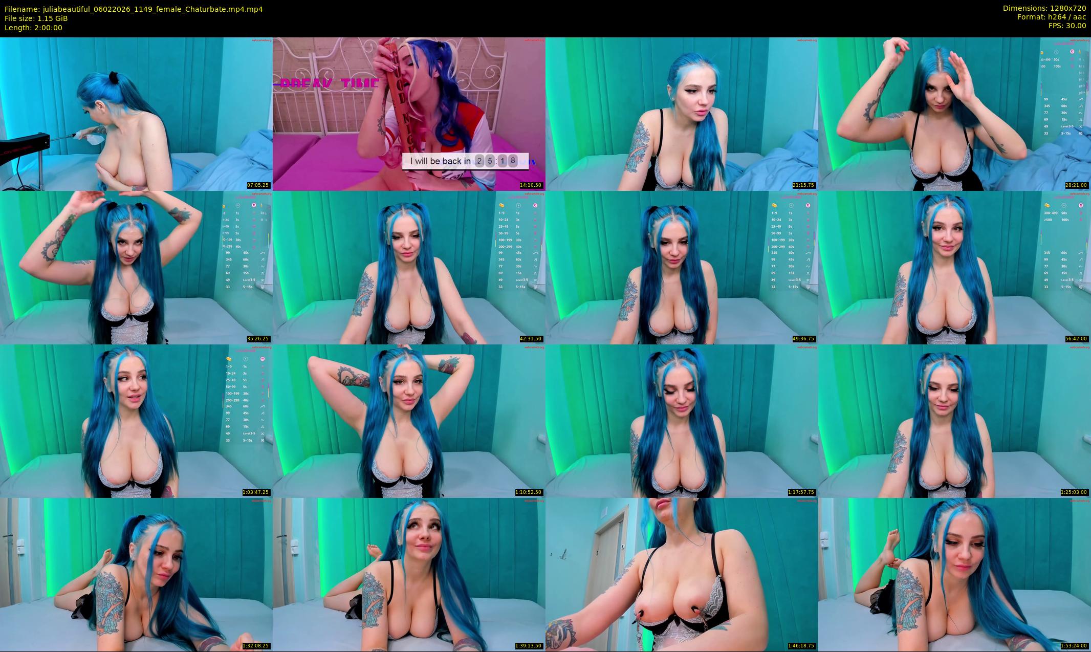 juliabeautiful — 120 minute Chaturbate female cam show recording, 720p, Feb 6, 2026