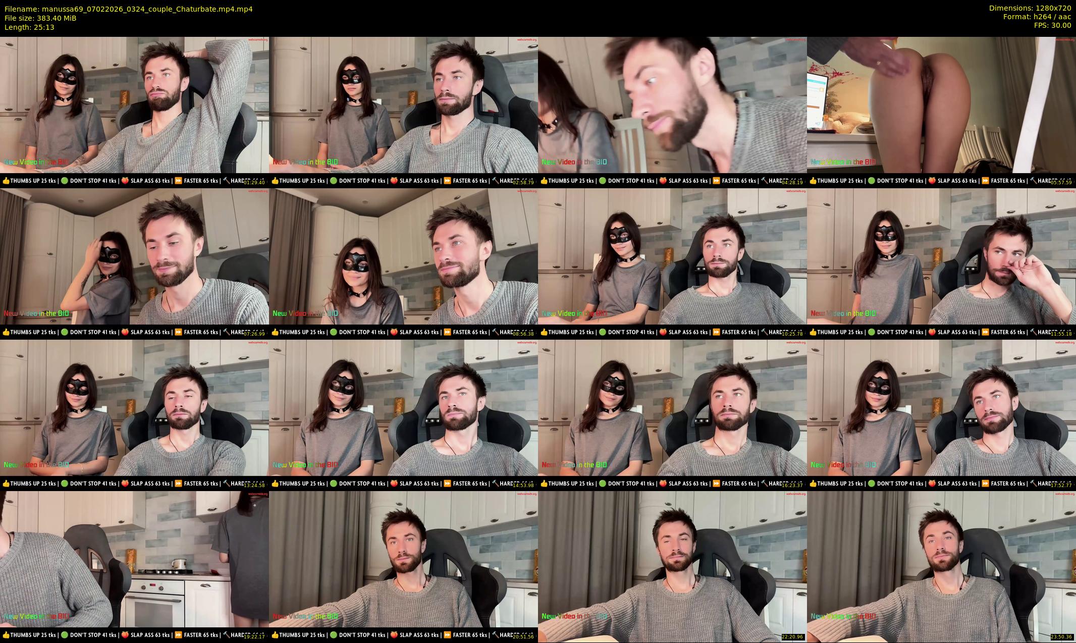 manussa69 — 26 minute Chaturbate couple cam show recording, 720p, Feb 7, 2026