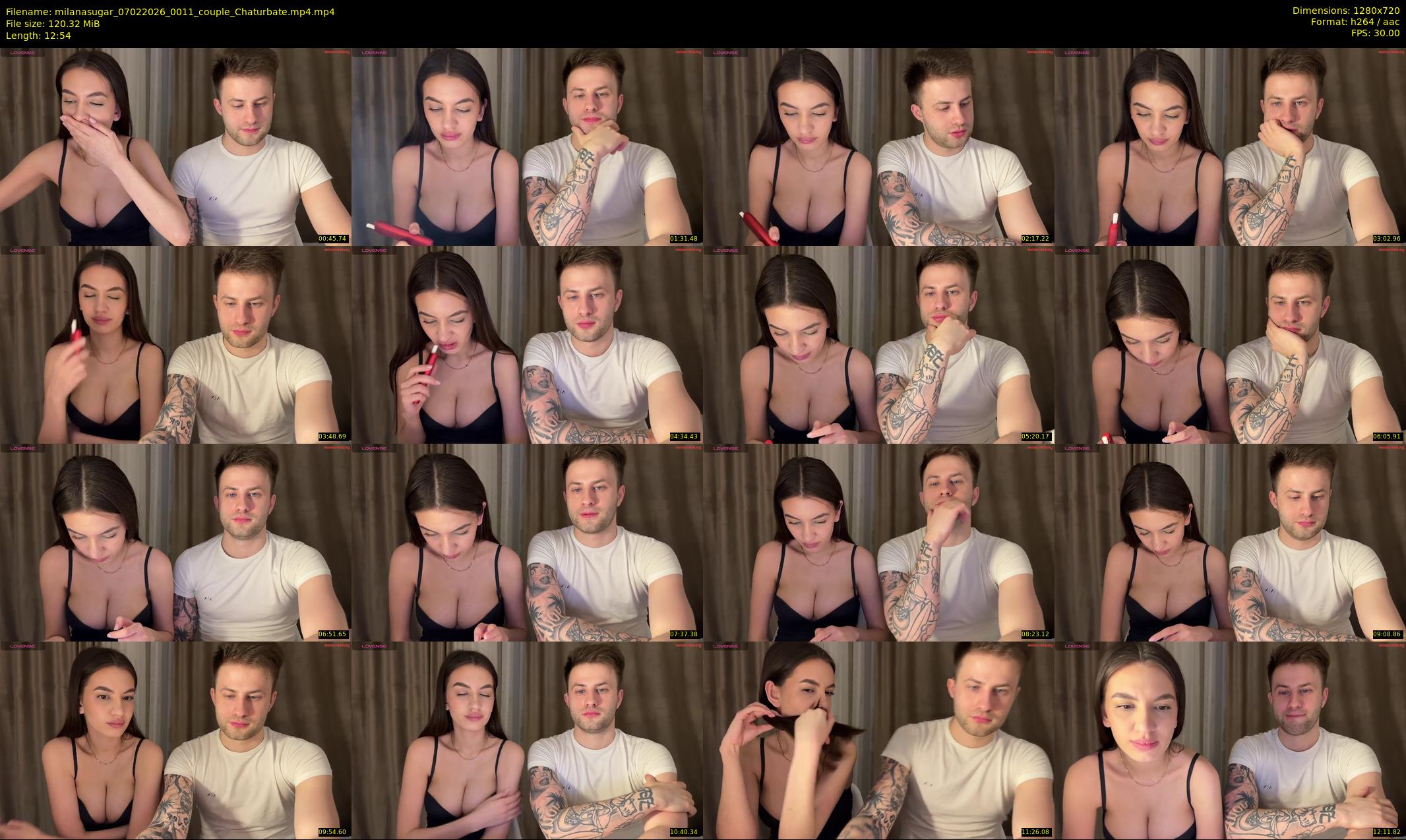 milanasugar — 13 minute Chaturbate couple cam show recording, 720p, Feb 7, 2026