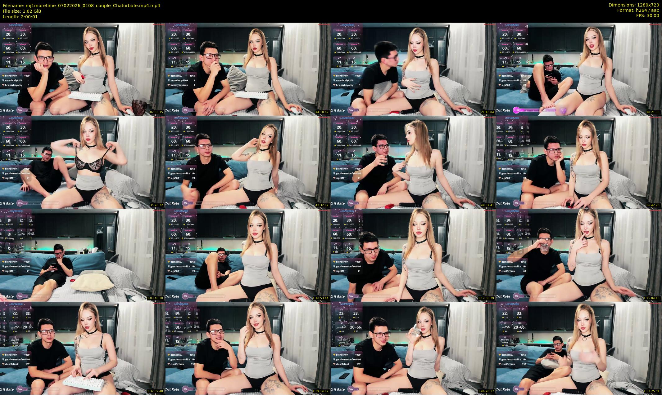 mj1moretime — 121 minute Chaturbate couple cam show recording, 720p, Feb 7, 2026