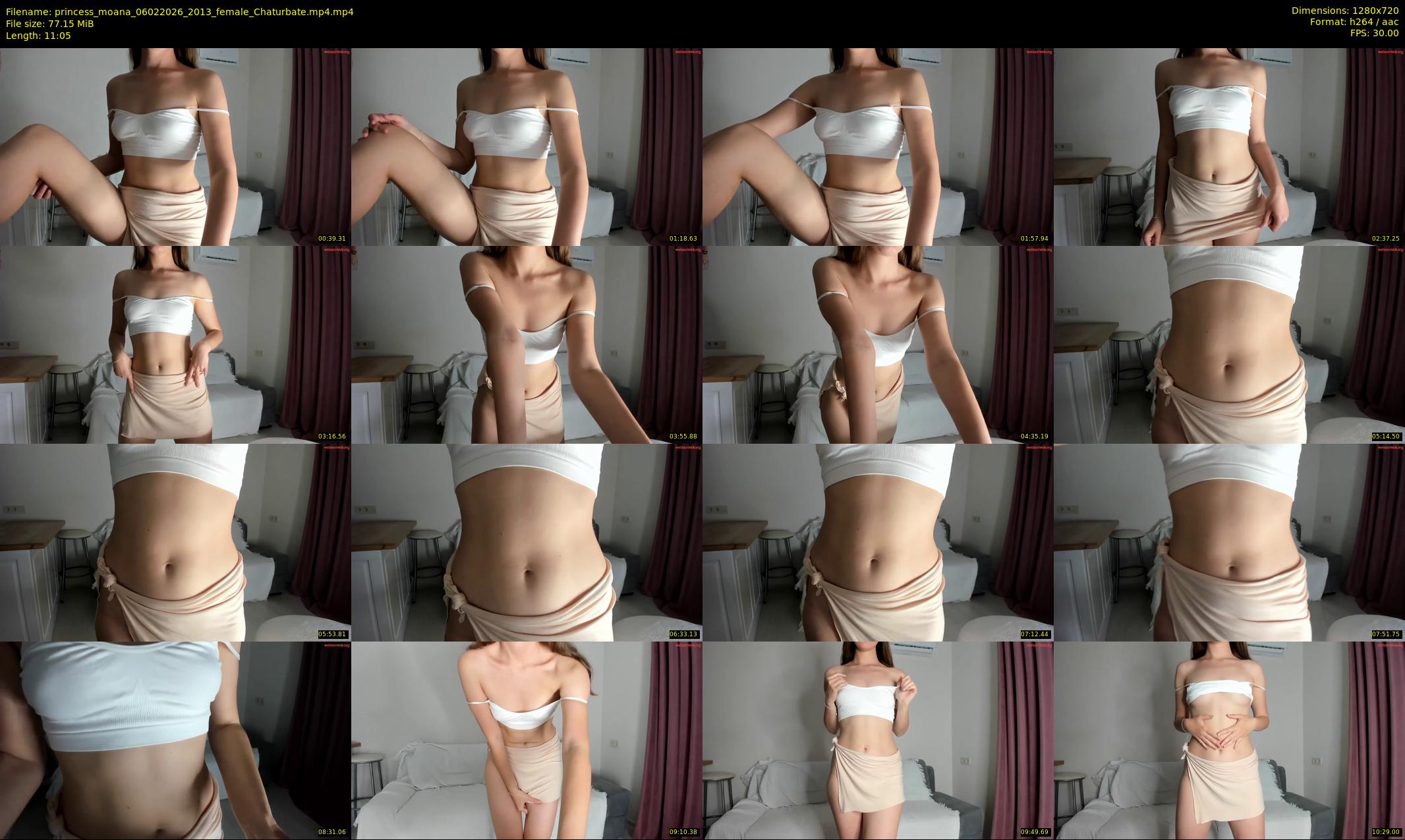 princess_moana — 12 minute Chaturbate female cam show recording, 720p, Feb 6, 2026