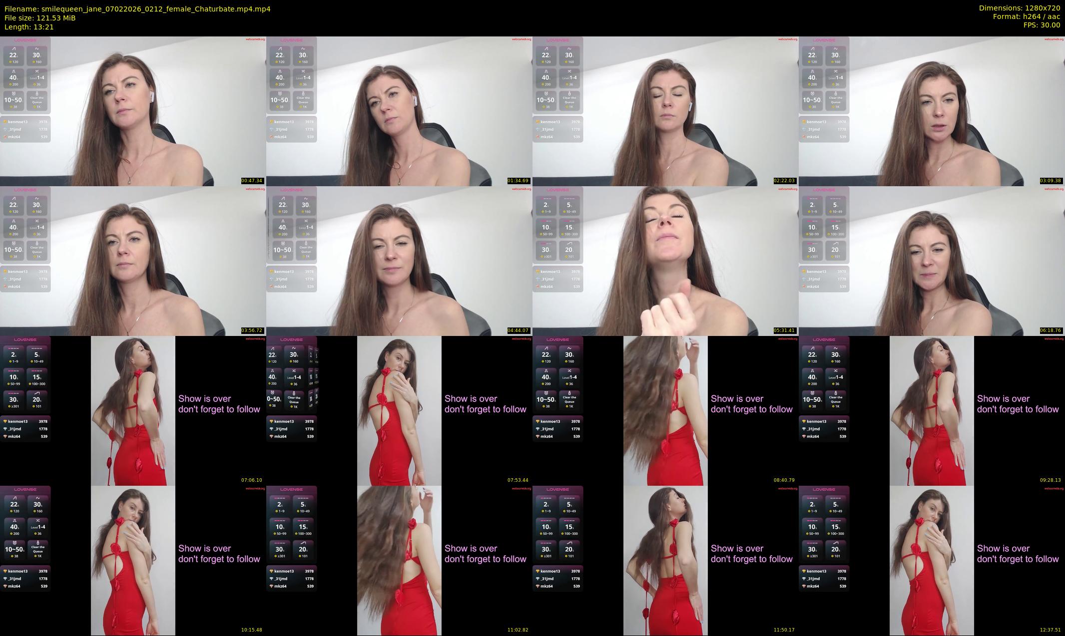 smilequeen_jane — 14 minute Chaturbate female cam show recording, 720p, Feb 7, 2026