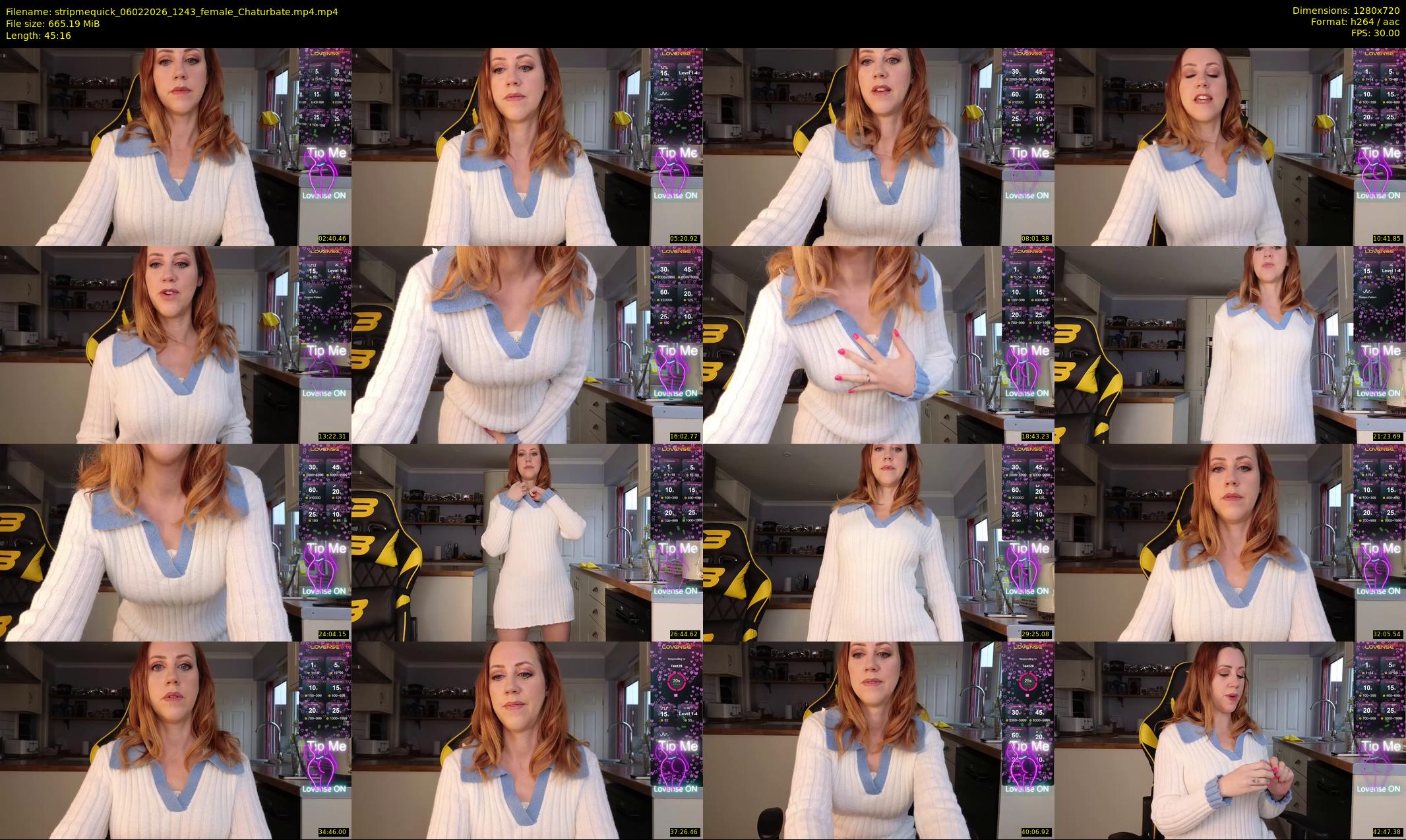 stripmequick — 46 minute Chaturbate female cam show recording, 720p, Feb 6, 2026