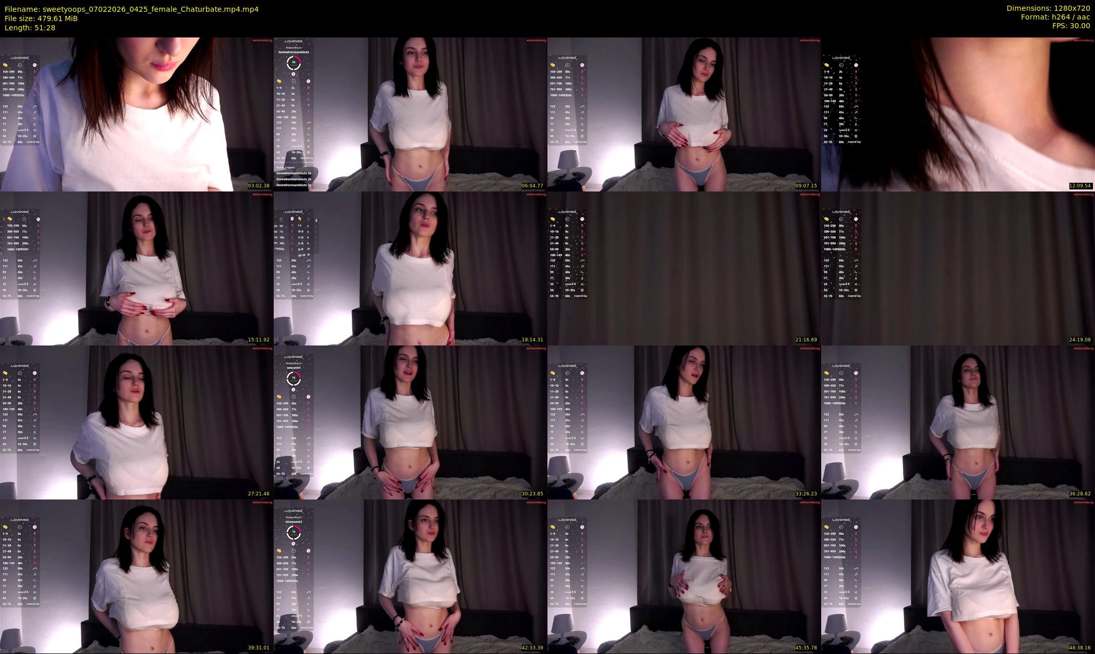 sweetyoops — 52 minute Chaturbate female cam show recording, 720p, Feb 7, 2026