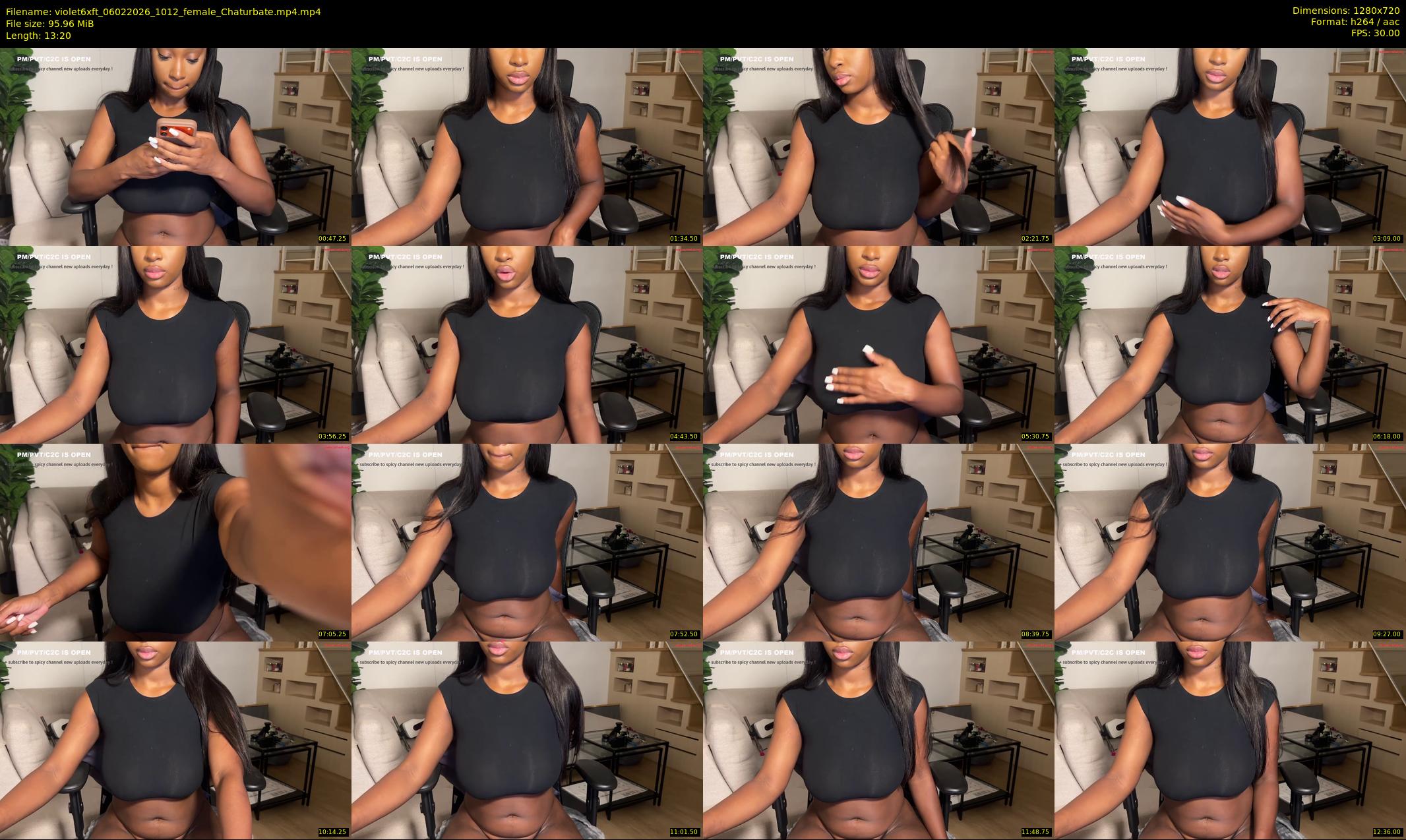 violet6xft — 14 minute Chaturbate female cam show recording, 720p, Feb 6, 2026