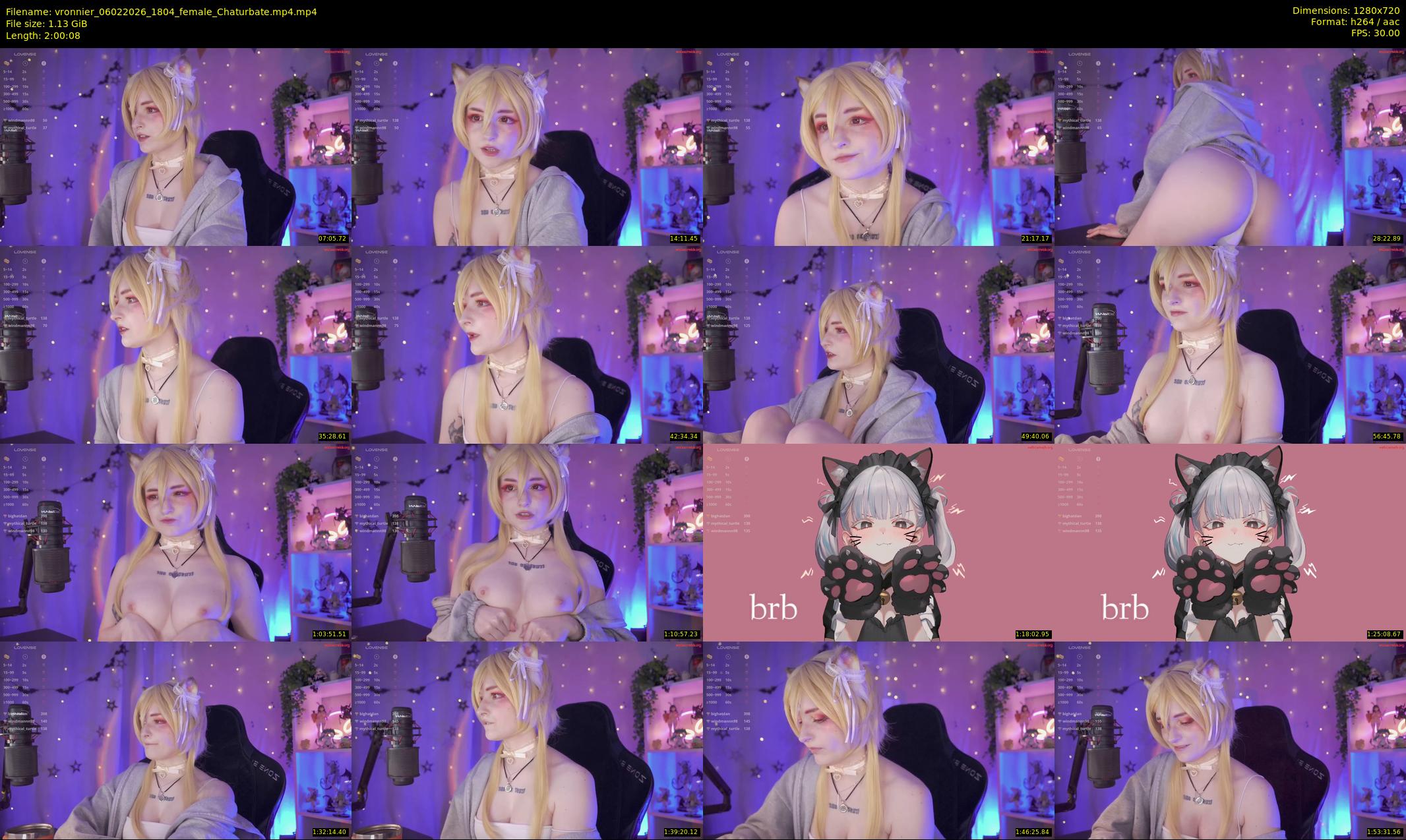 vronnier — 121 minute Chaturbate female cam show recording, 720p, Feb 6, 2026