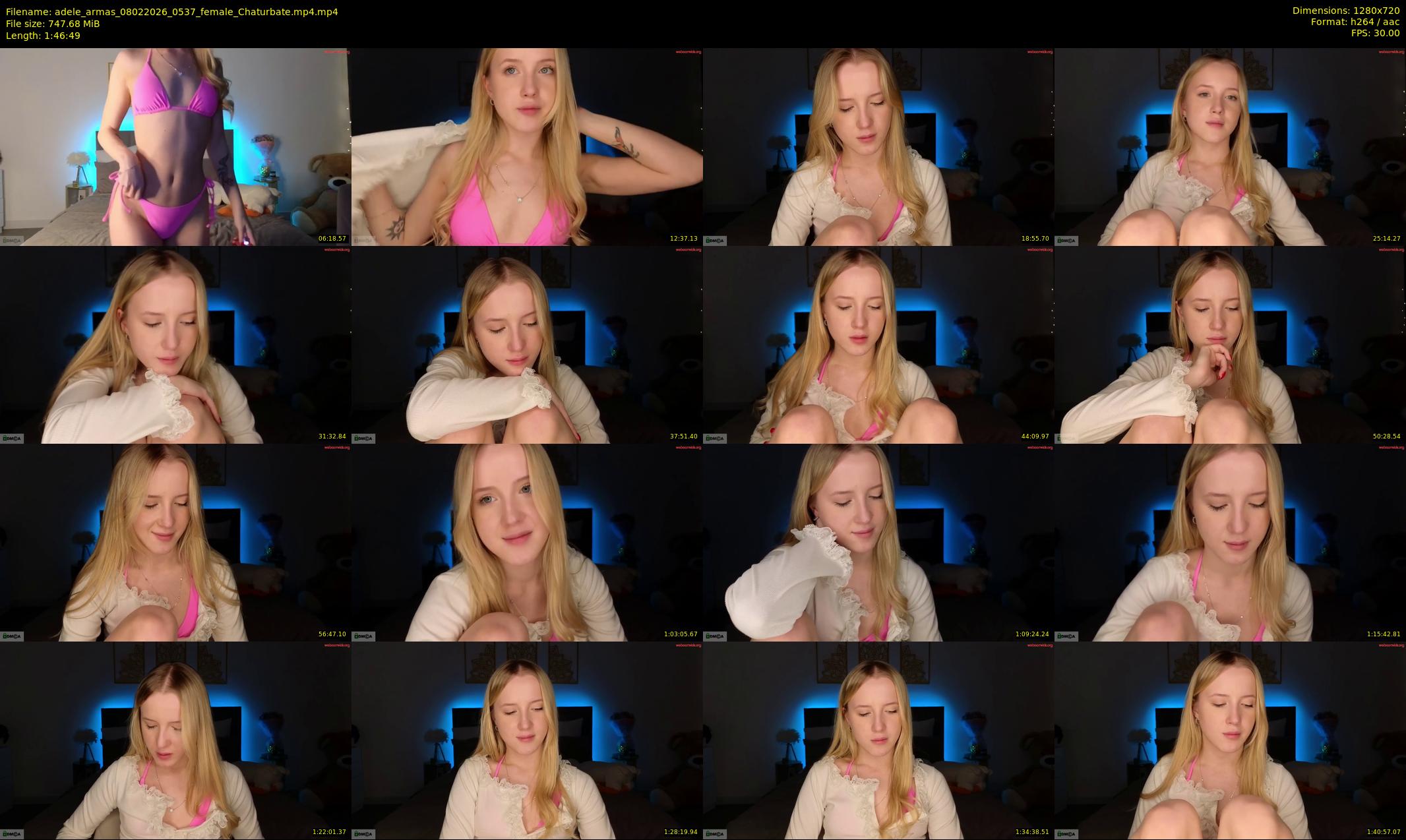 adele_armas — 107 minute Chaturbate female cam show recording, 720p, Feb 8, 2026