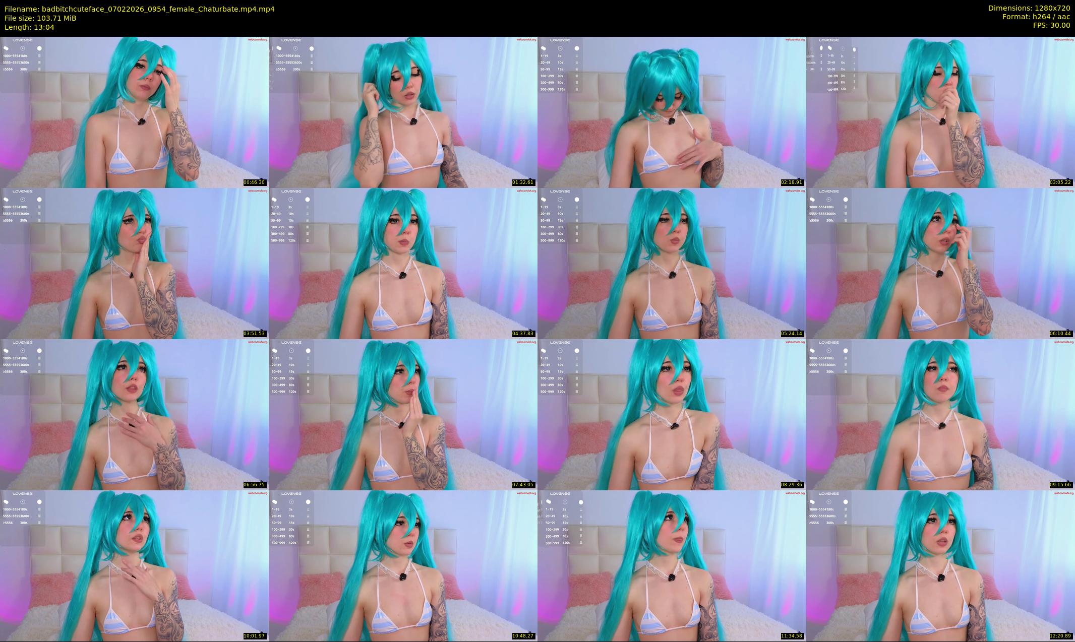 badbitchcuteface — 14 minute Chaturbate female cam show recording, 720p, Feb 7, 2026