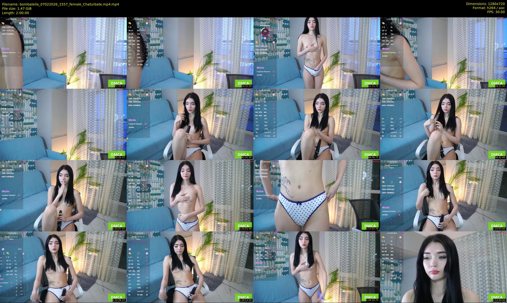 bombaleila — 120 minute Chaturbate female cam show recording, 720p, Feb 7, 2026