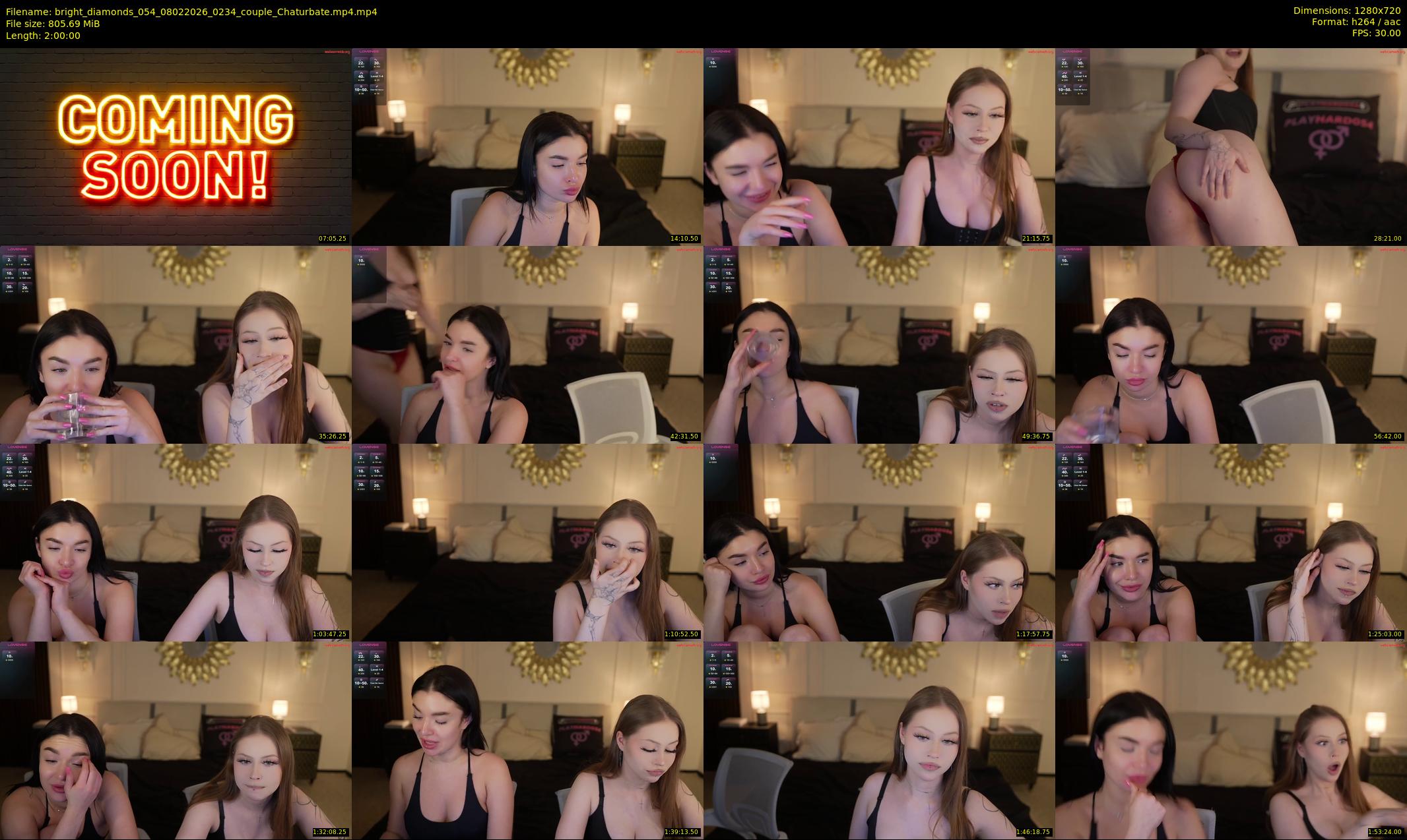 bright_diamonds_054 — 120 minute Chaturbate couple cam show recording, 720p, Feb 8, 2026