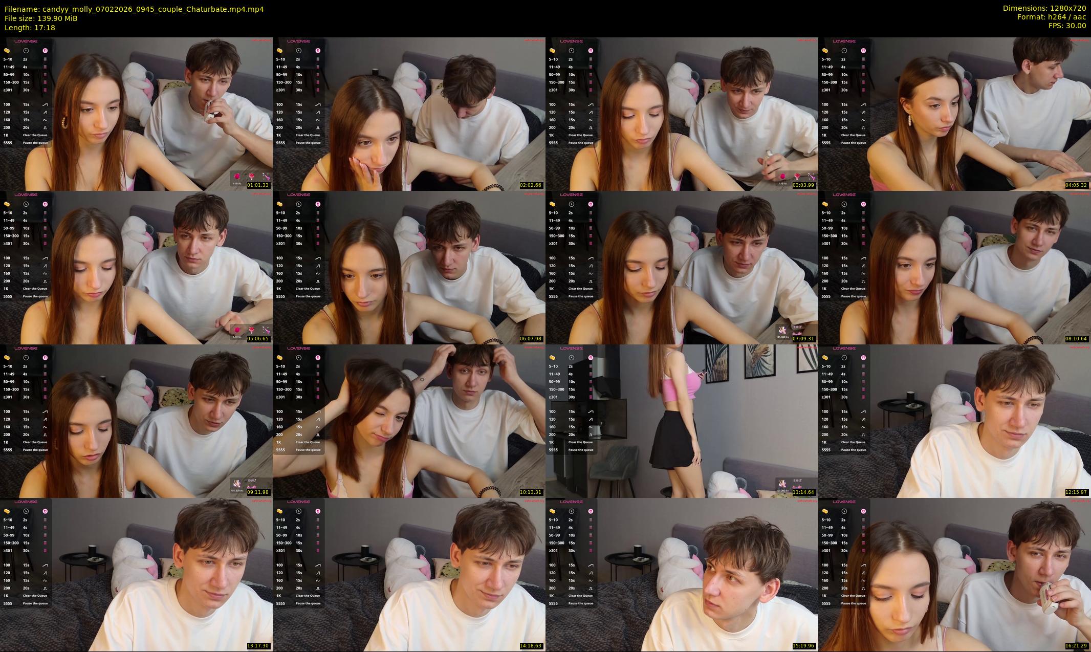 candyy_molly — 18 minute Chaturbate couple cam show recording, 720p, Feb 7, 2026