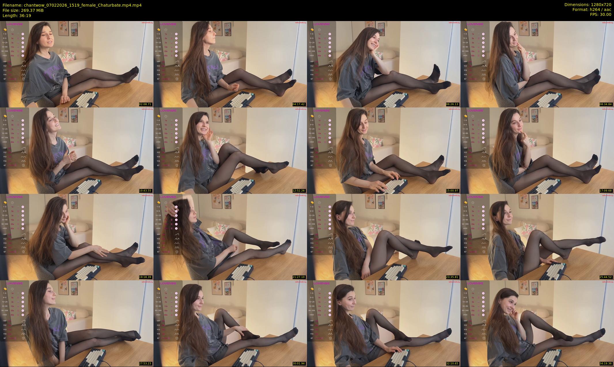 chantwow — 37 minute Chaturbate female cam show recording, 720p, Feb 7, 2026