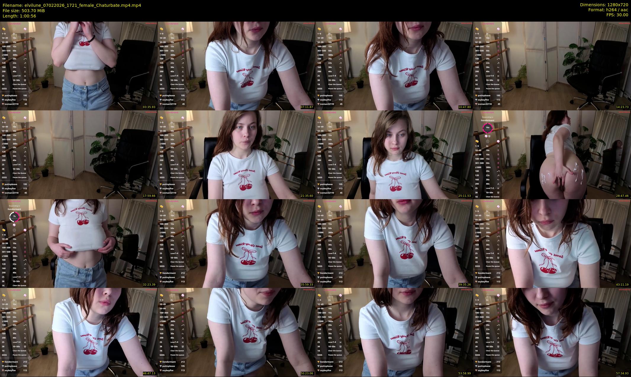 elvilune — 61 minute Chaturbate female cam show recording, 720p, Feb 7, 2026