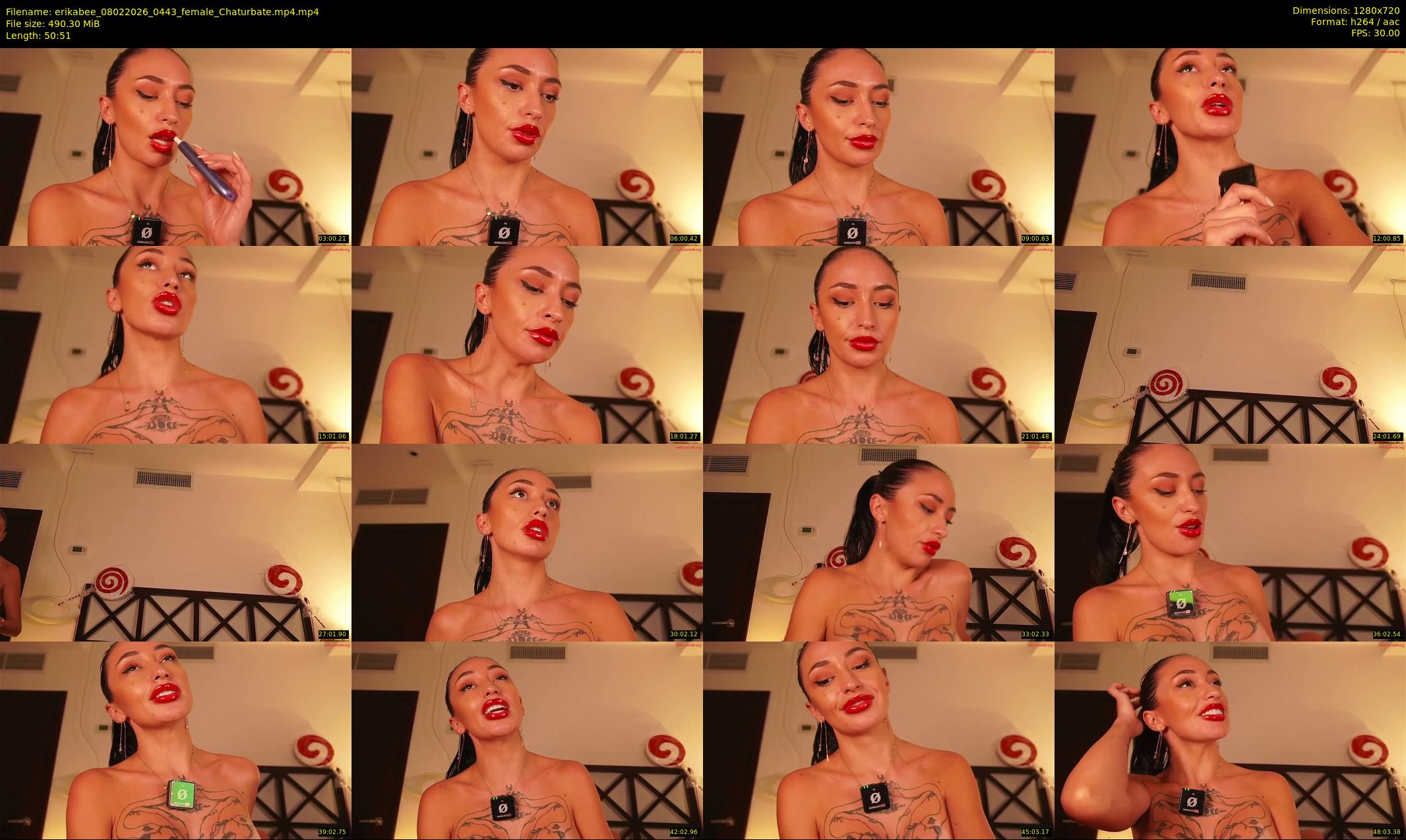 erikabee — 51 minute Chaturbate female cam show recording, 720p, Feb 8, 2026