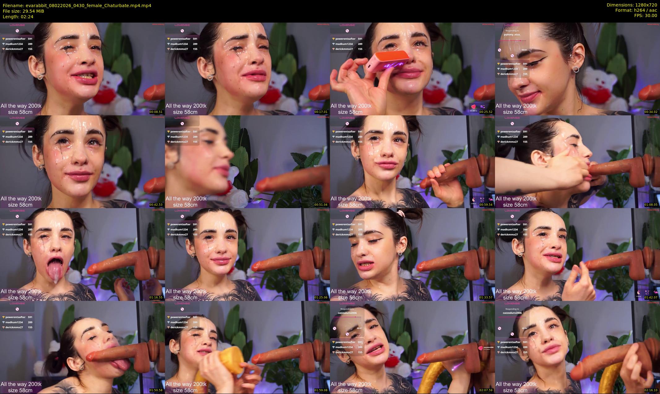 evarabbit — 3 minute Chaturbate female cam show recording, 720p, Feb 8, 2026