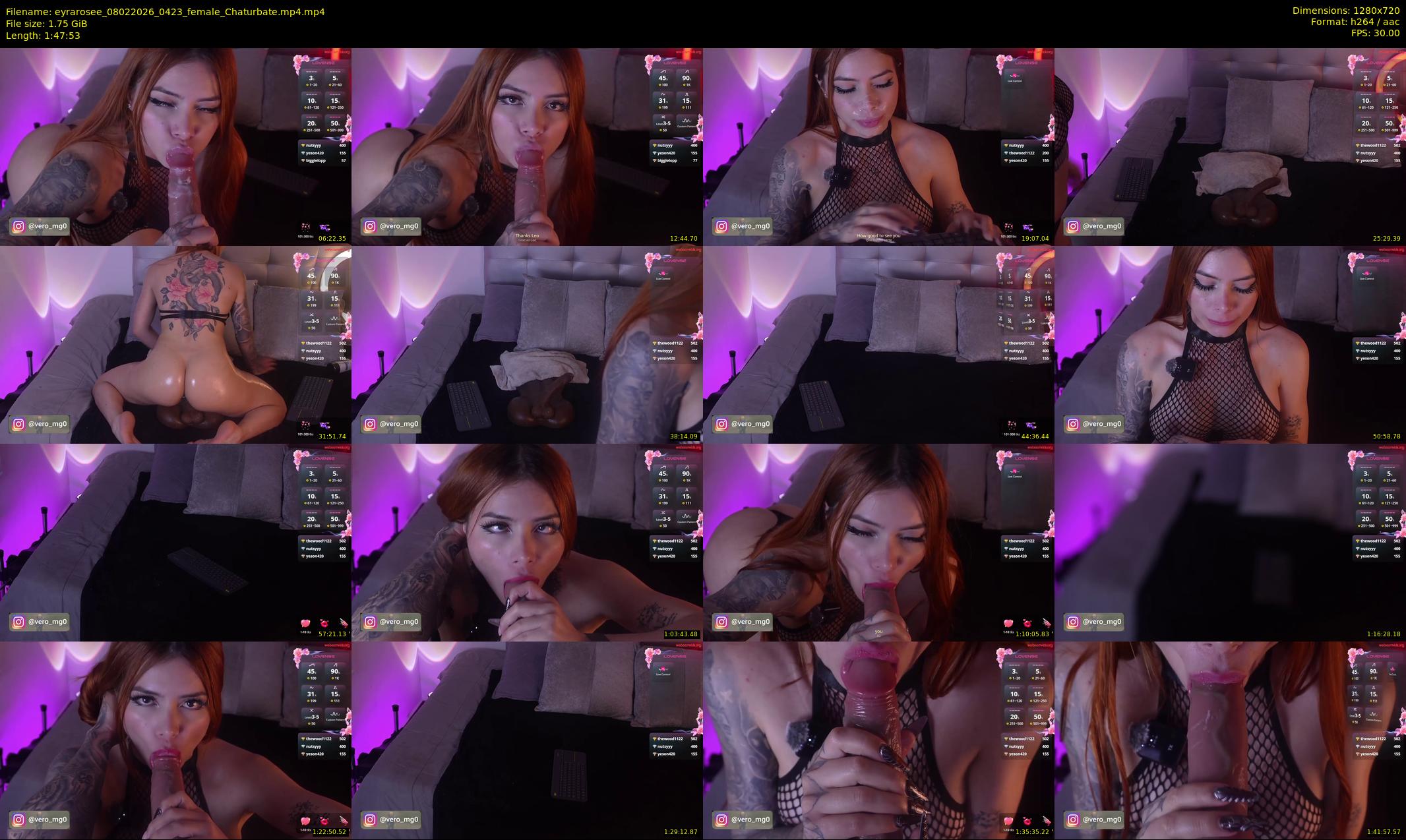 eyrarosee — 108 minute Chaturbate female cam show recording, 720p, Feb 8, 2026