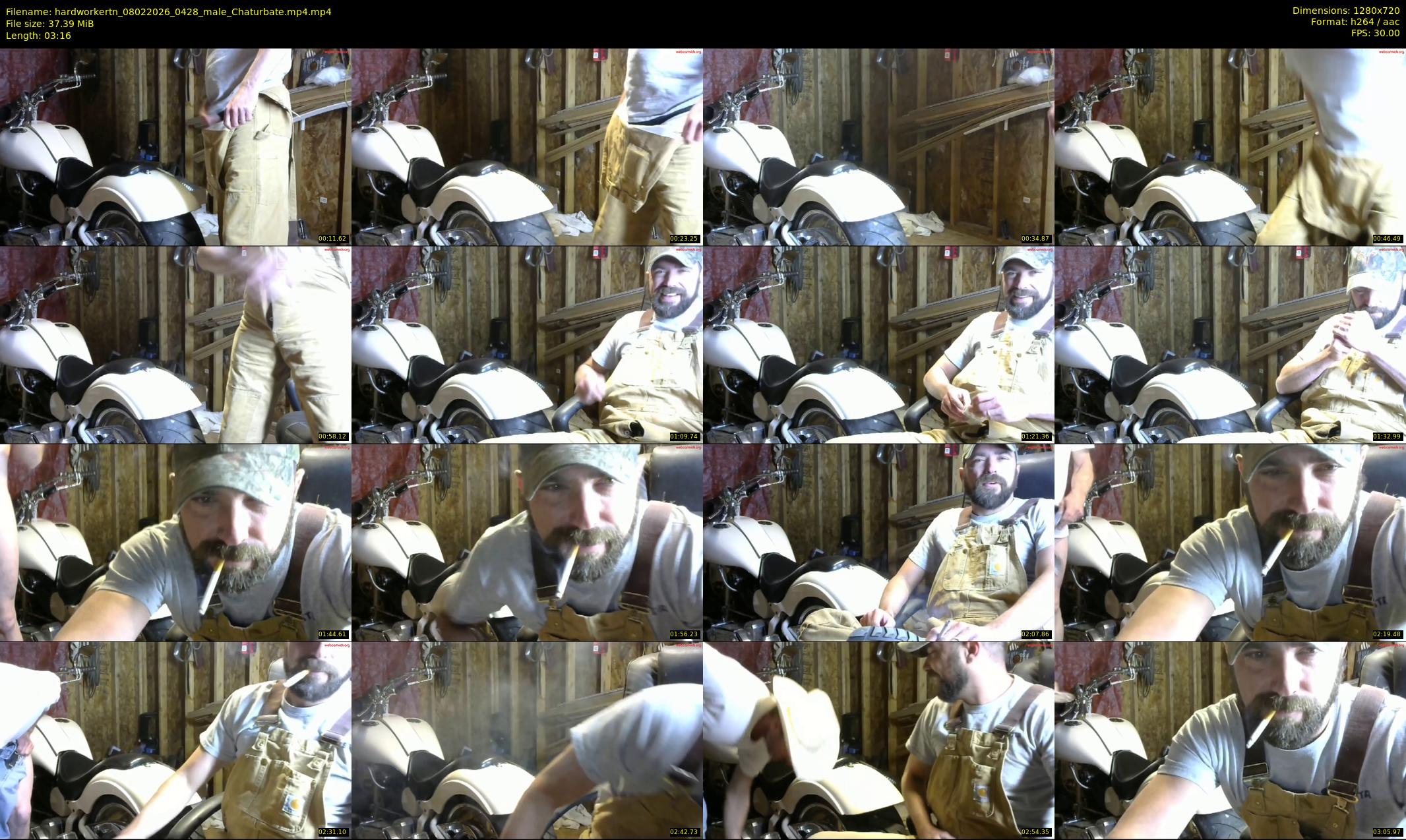 hardworkertn — 4 minute Chaturbate male cam show recording, 720p, Feb 8, 2026