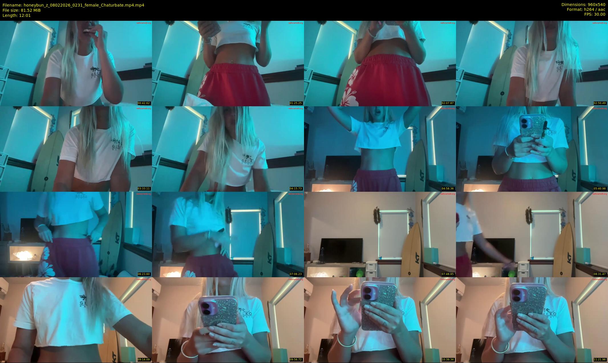 honeybun_z — 13 minute Chaturbate female cam show recording, 480p, Feb 8, 2026
