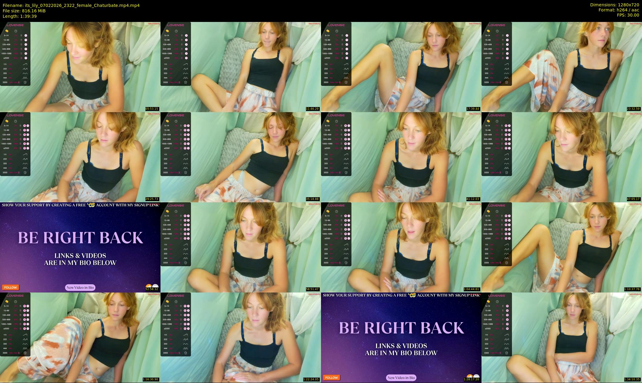 its_lily — 100 minute Chaturbate female cam show recording, 720p, Feb 7, 2026