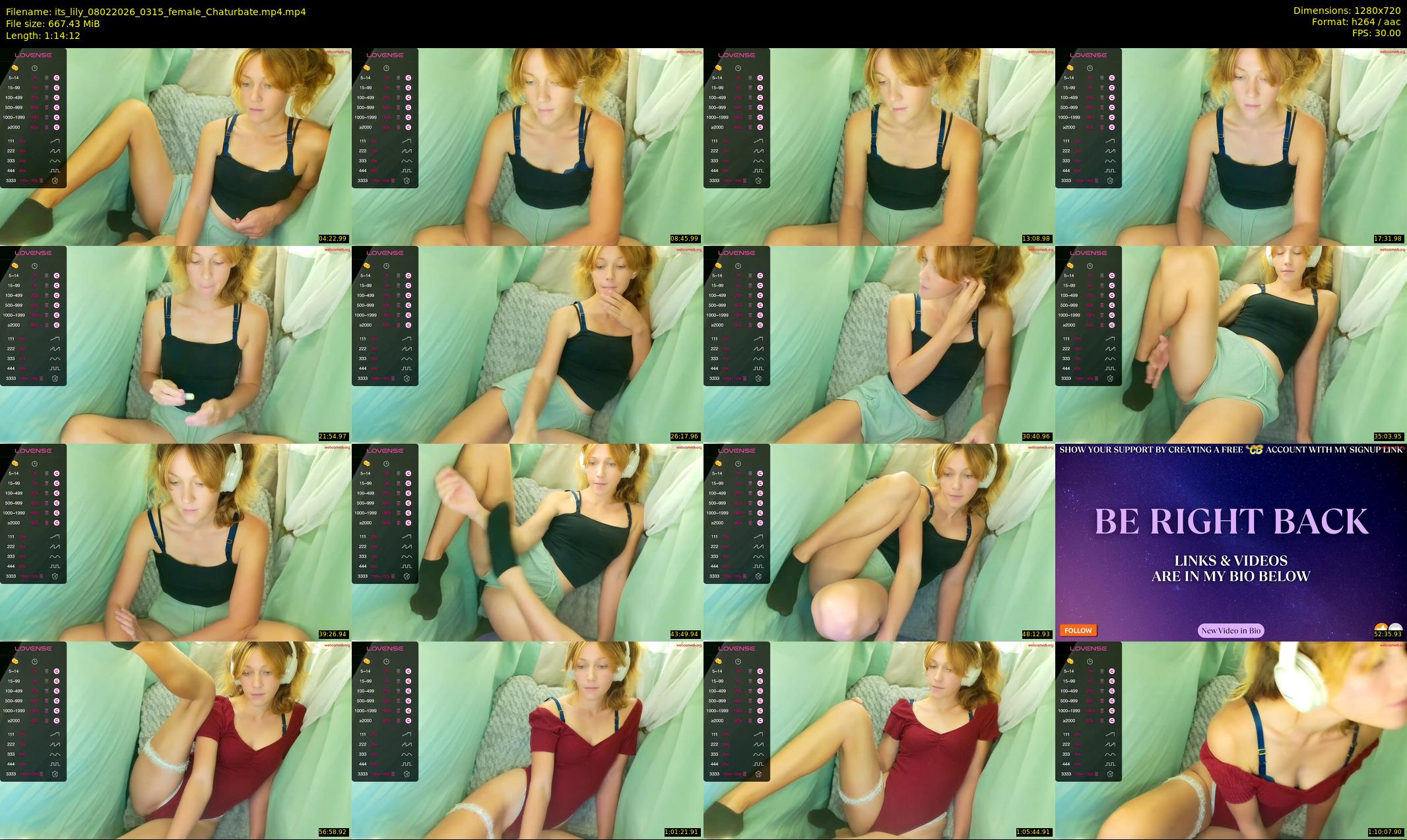 its_lily — 75 minute Chaturbate female cam show recording, 720p, Feb 8, 2026
