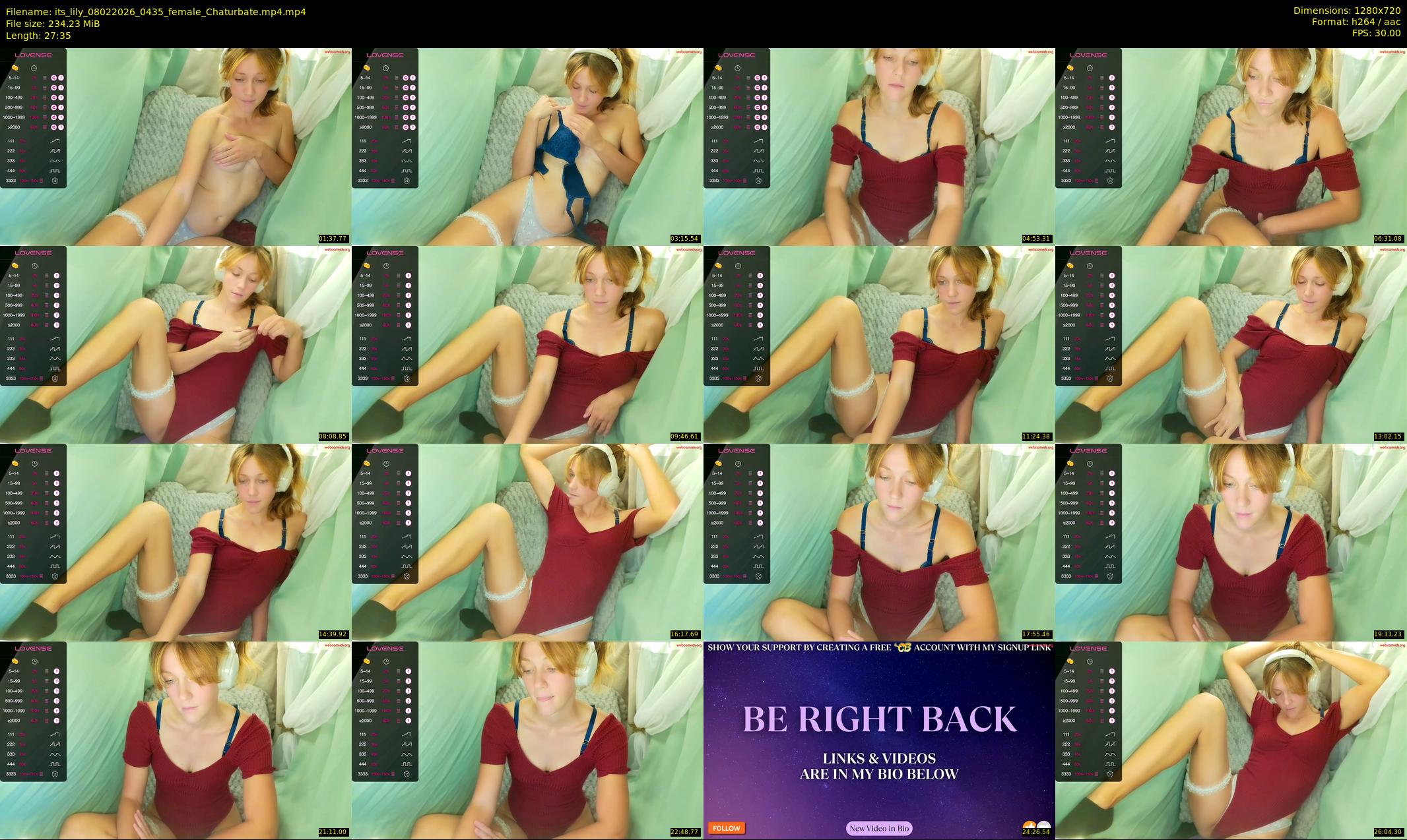 its_lily — 28 minute Chaturbate female cam show recording, 720p, Feb 8, 2026