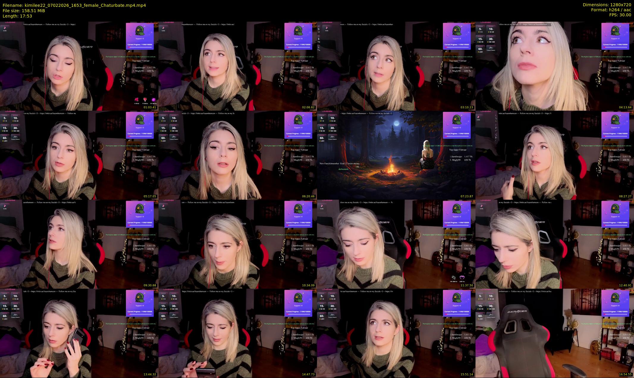 kimilee22 — 18 minute Chaturbate female cam show recording, 720p, Feb 7, 2026