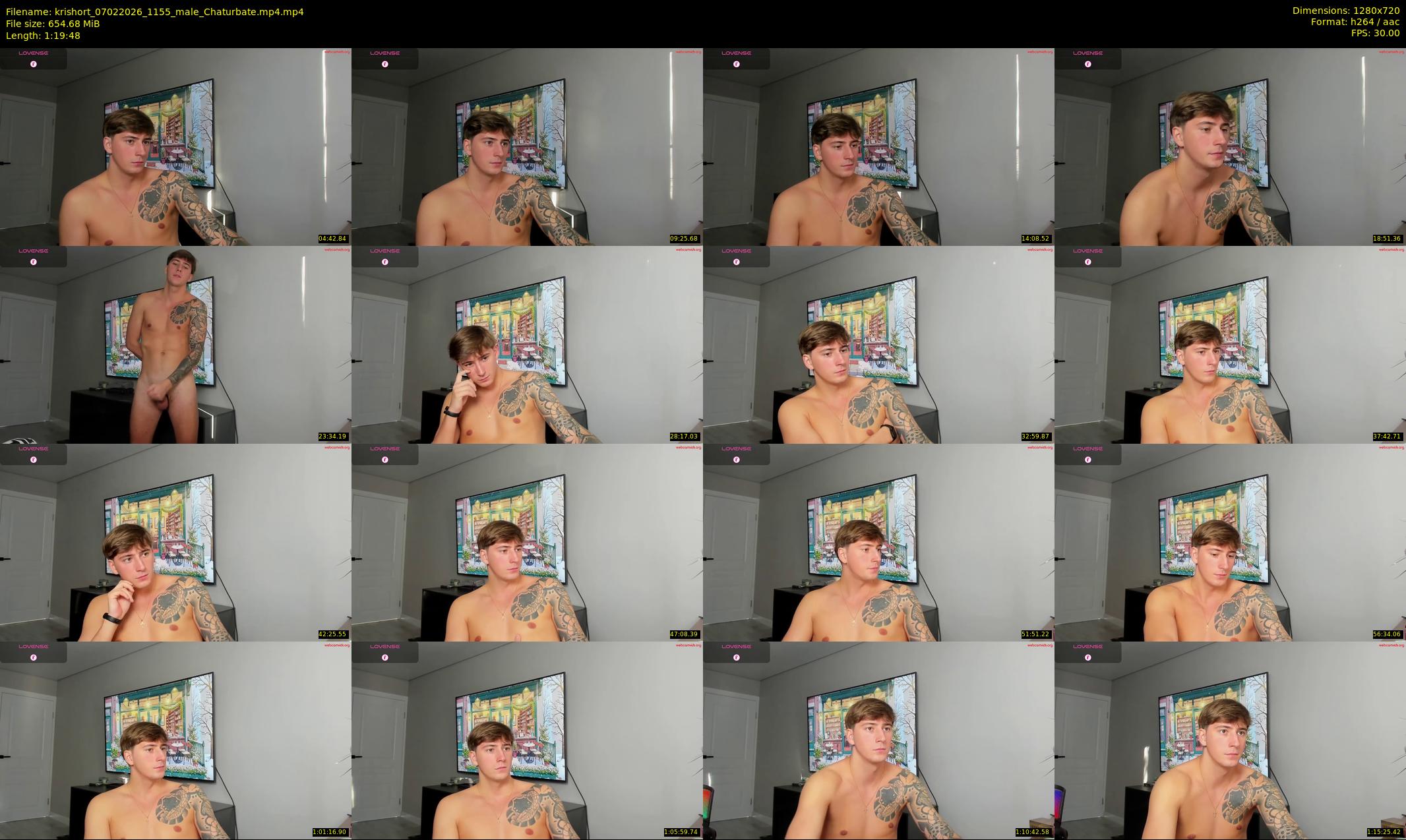 krishort — 80 minute Chaturbate male cam show recording, 720p, Feb 7, 2026