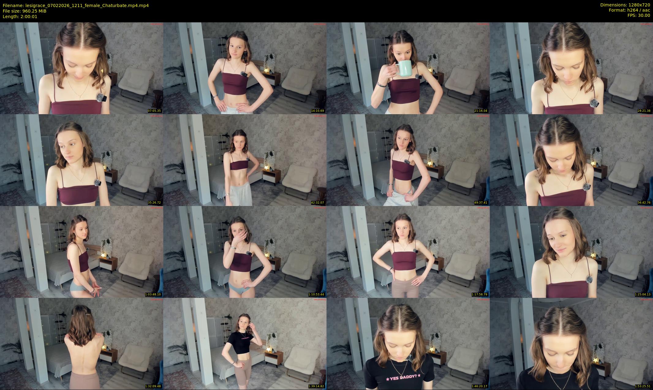 lesigrace — 121 minute Chaturbate female cam show recording, 720p, Feb 7, 2026