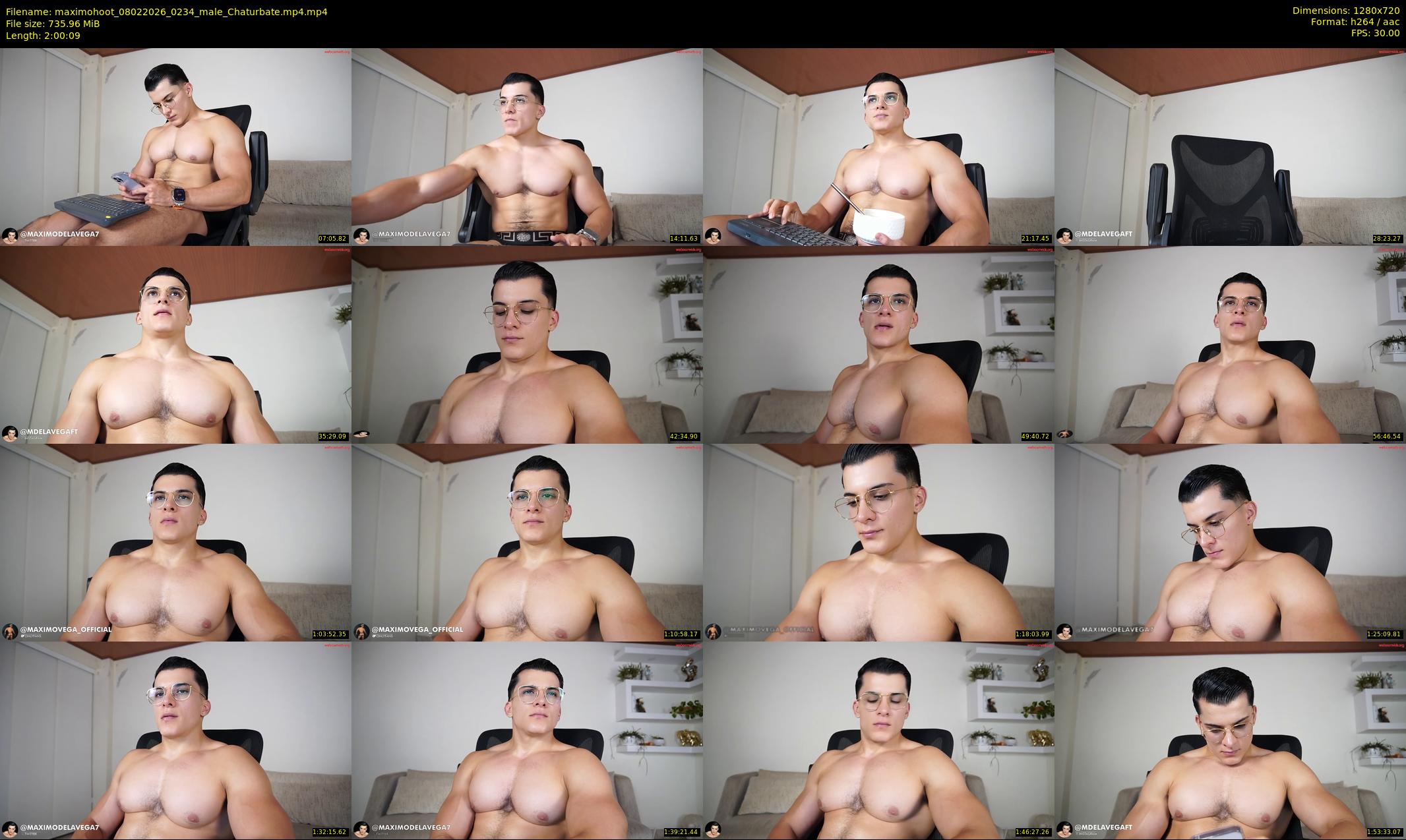 maximohoot — 121 minute Chaturbate male cam show recording, 720p, Feb 8, 2026