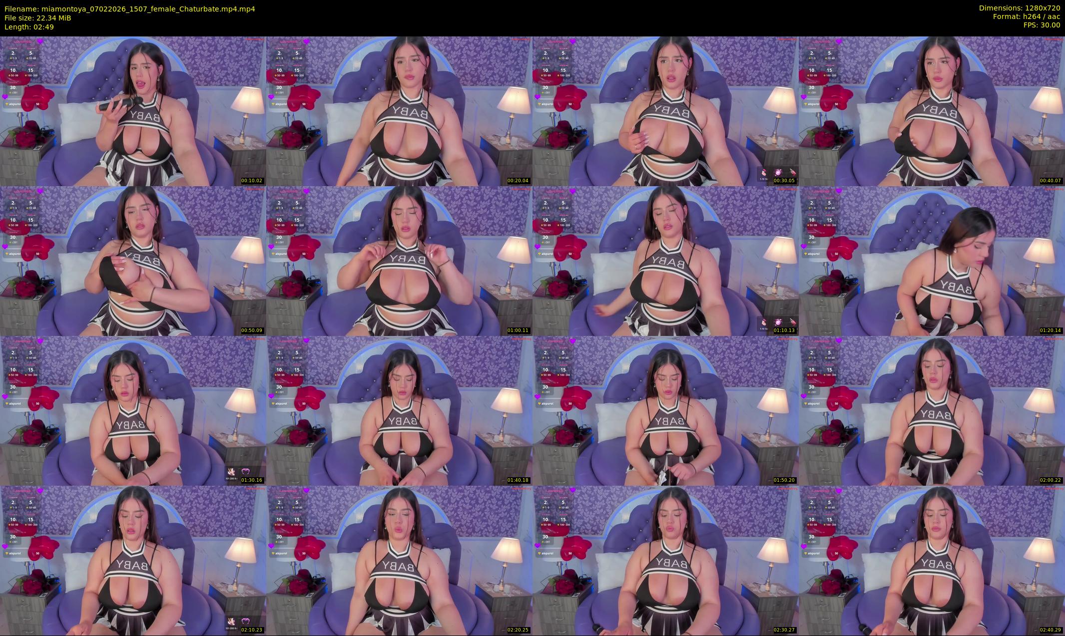 miamontoya — 3 minute Chaturbate female cam show recording, 720p, Feb 7, 2026