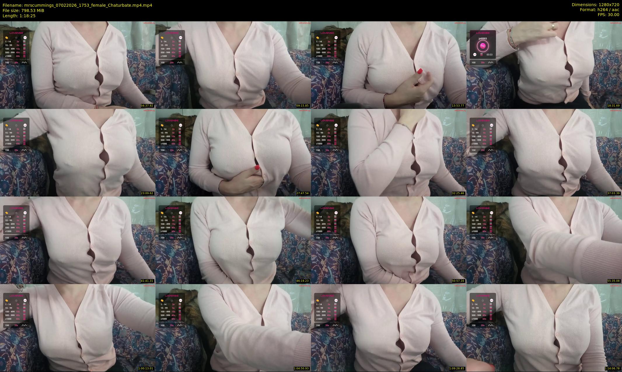 mrscummings — 79 minute Chaturbate female cam show recording, 720p, Feb 7, 2026