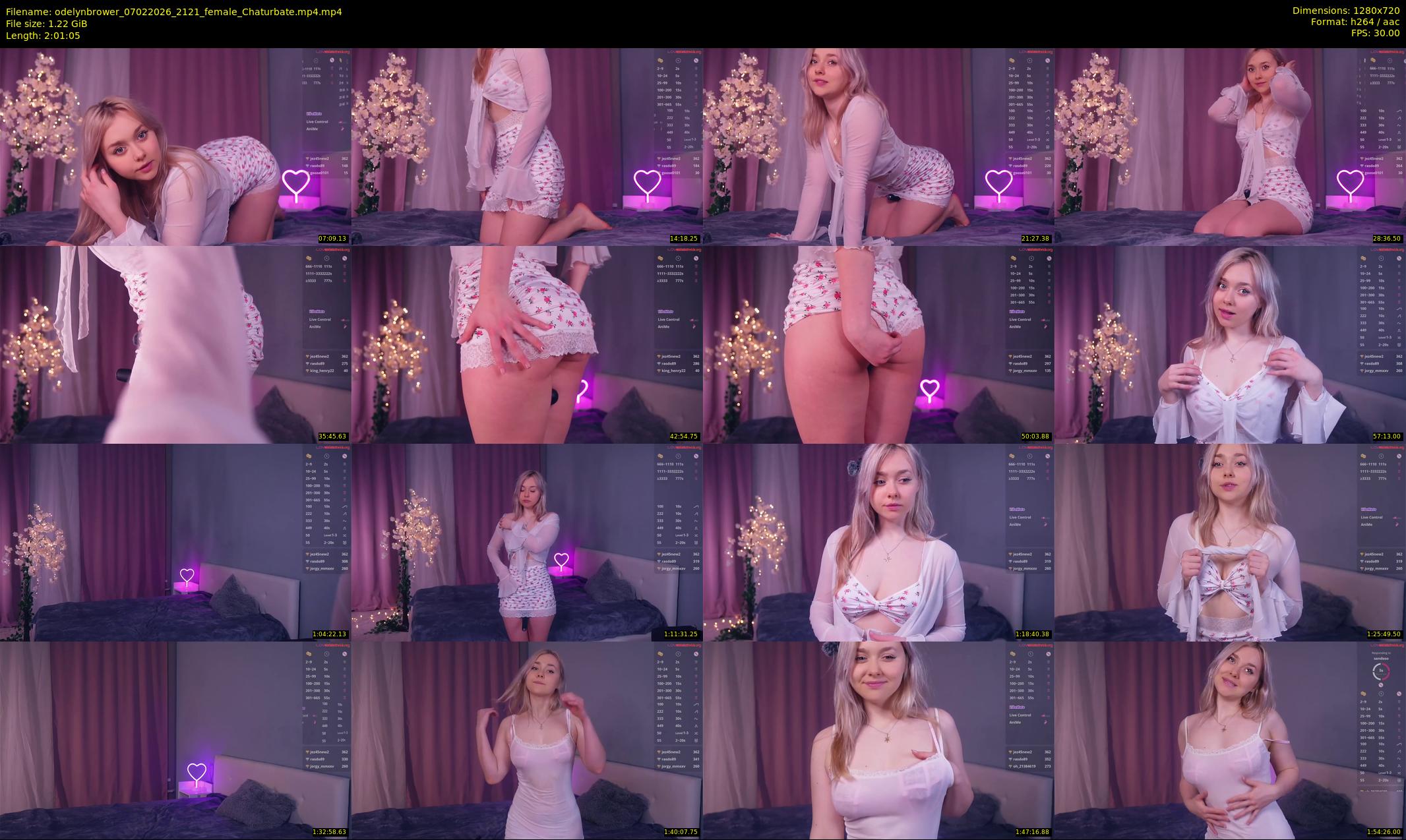 odelynbrower — 122 minute Chaturbate female cam show recording, 720p, Feb 7, 2026