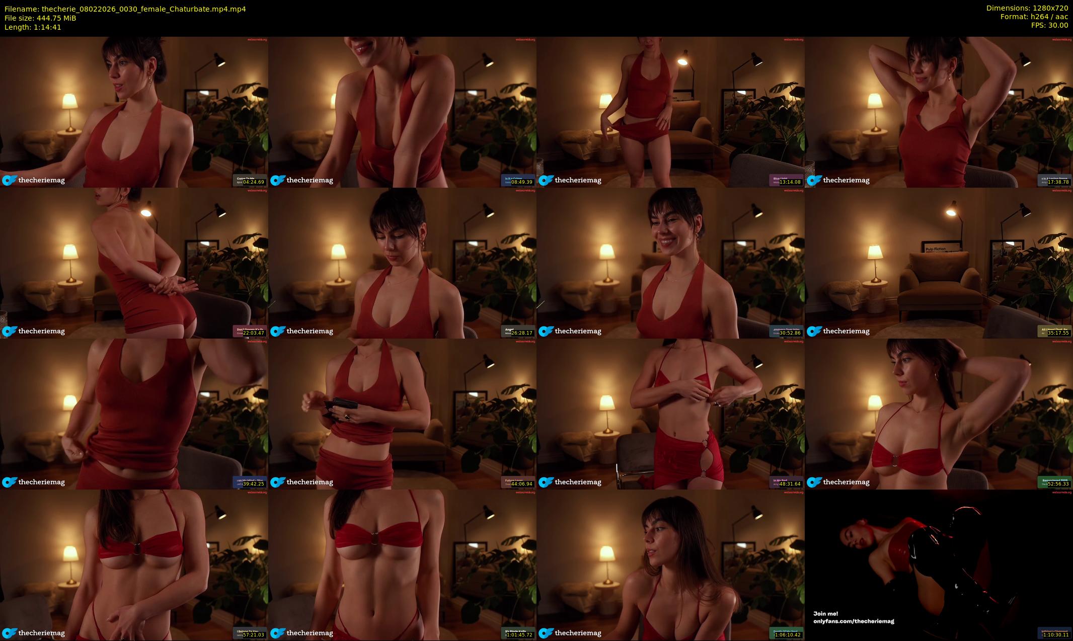 thecherie — 75 minute Chaturbate female cam show recording, 720p, Feb 8, 2026