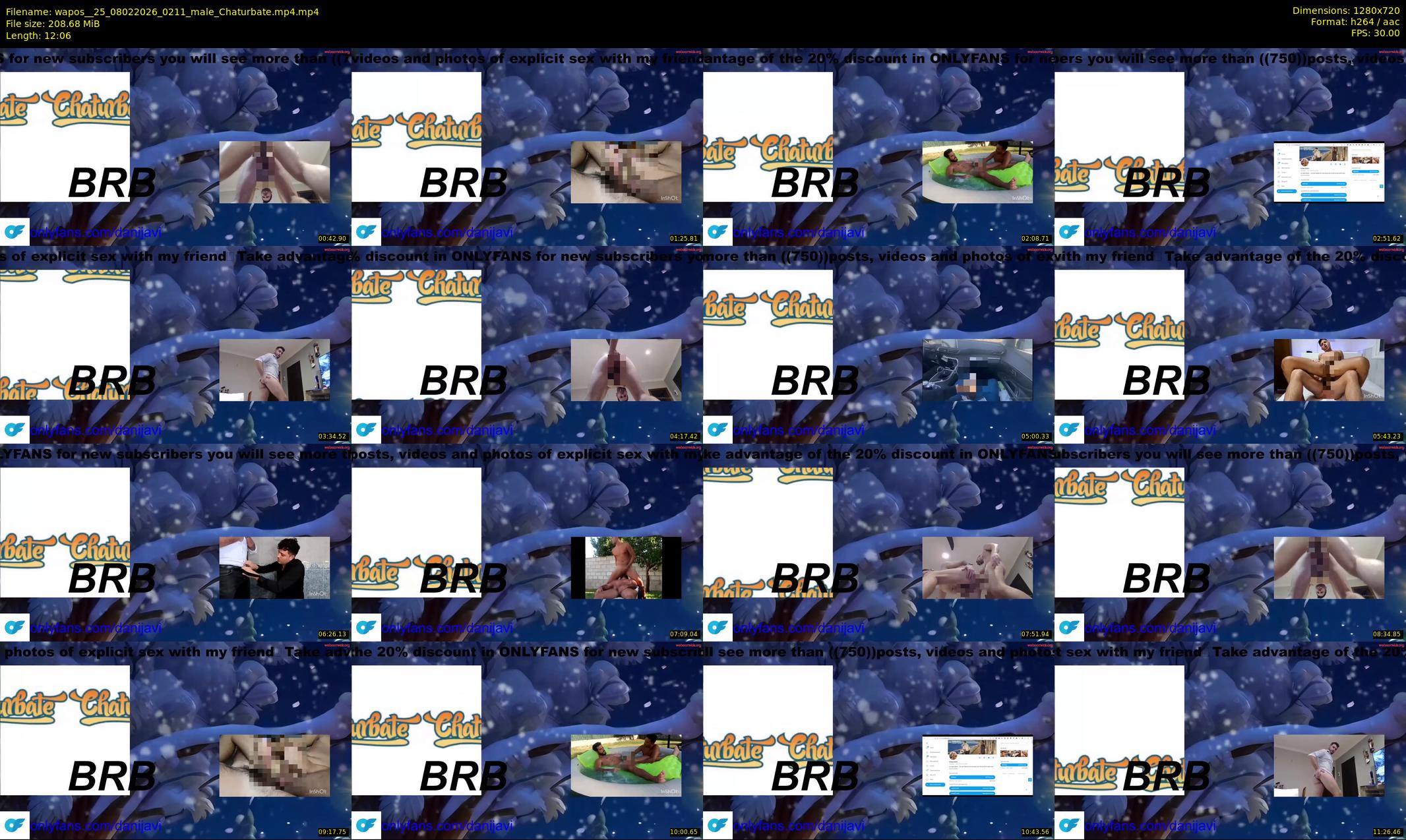 wapos__25 — 13 minute Chaturbate male cam show recording, 720p, Feb 8, 2026