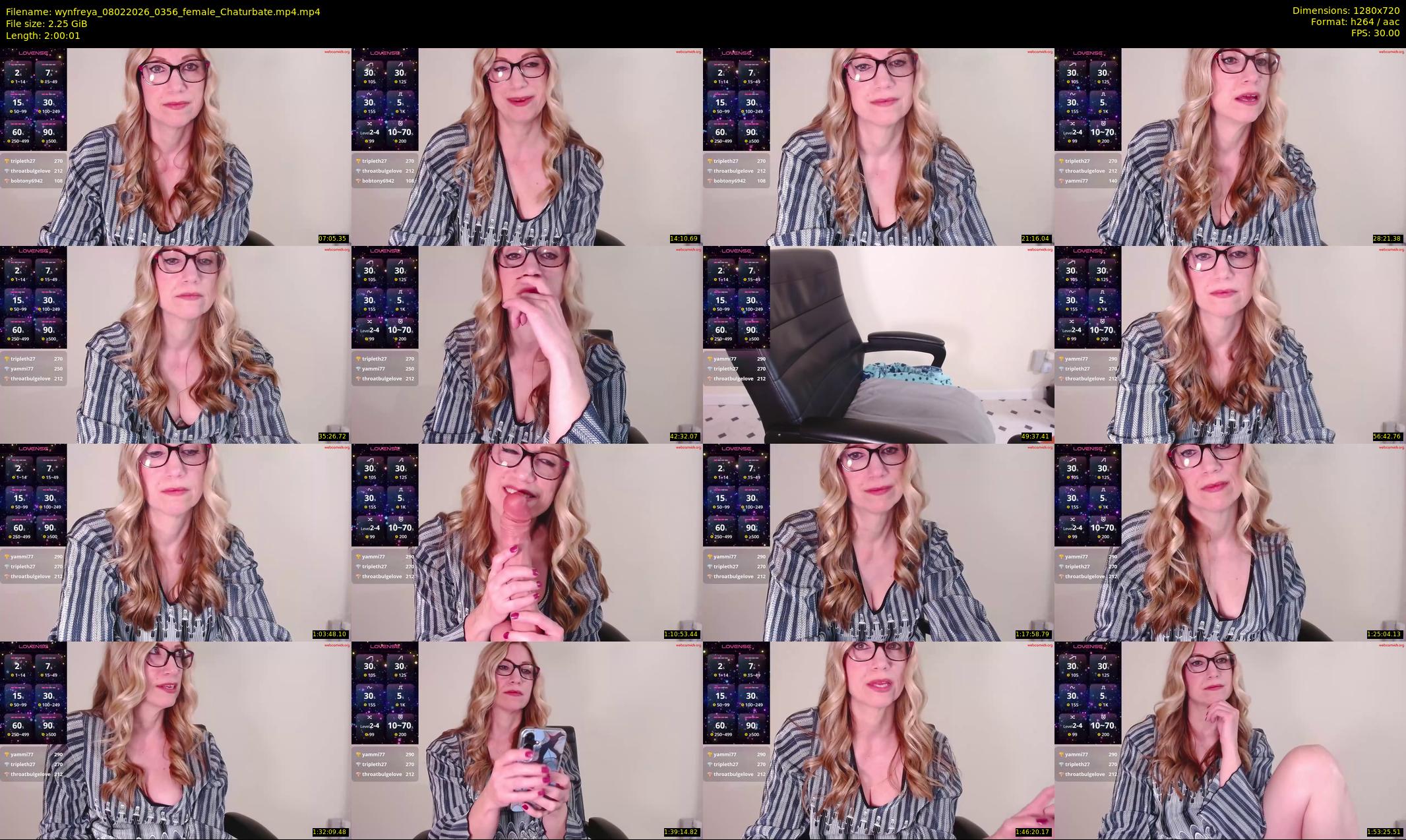 wynfreya — 121 minute Chaturbate female cam show recording, 720p, Feb 8, 2026