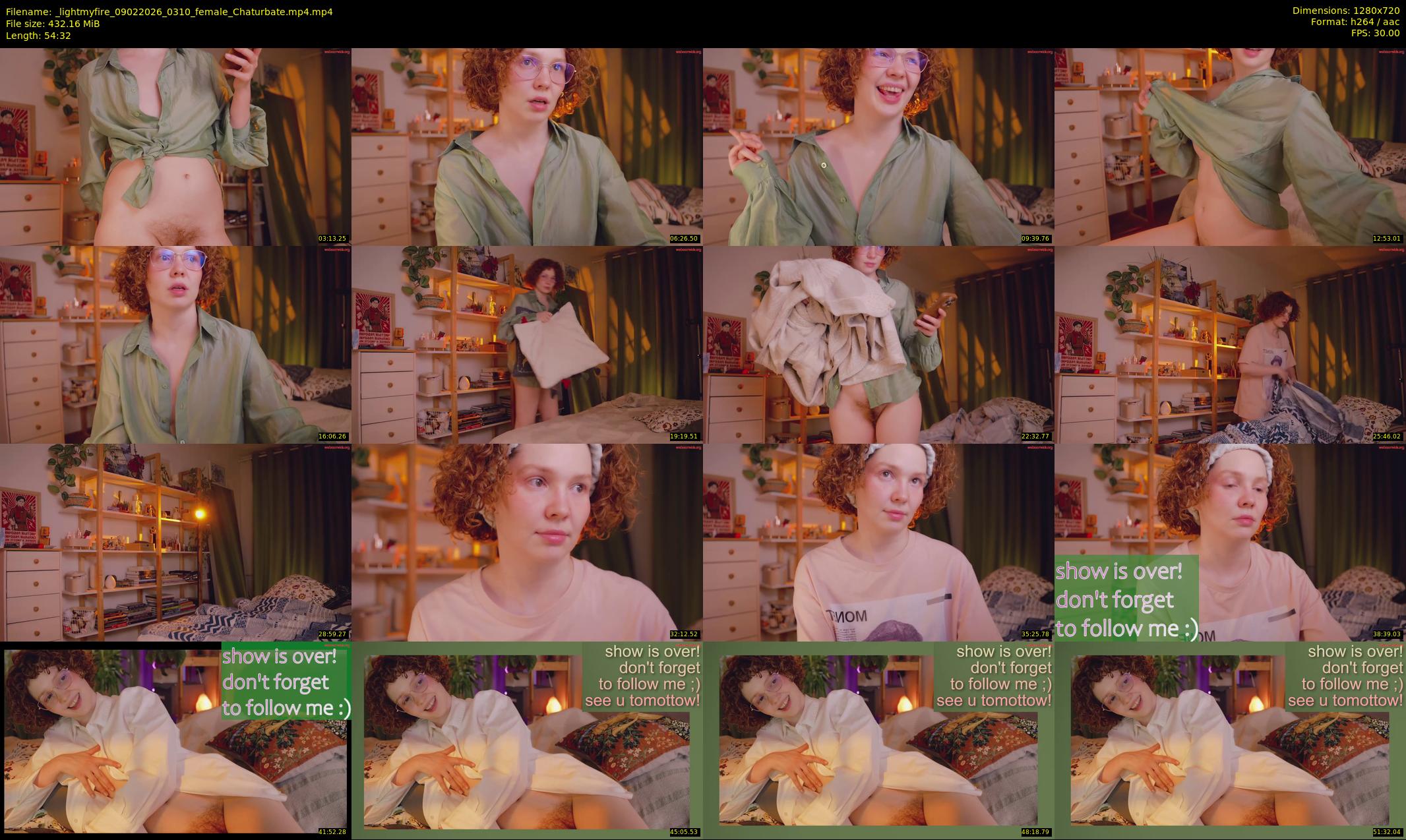 _lightmyfire — 55 minute Chaturbate female cam show recording, 720p, Feb 9, 2026