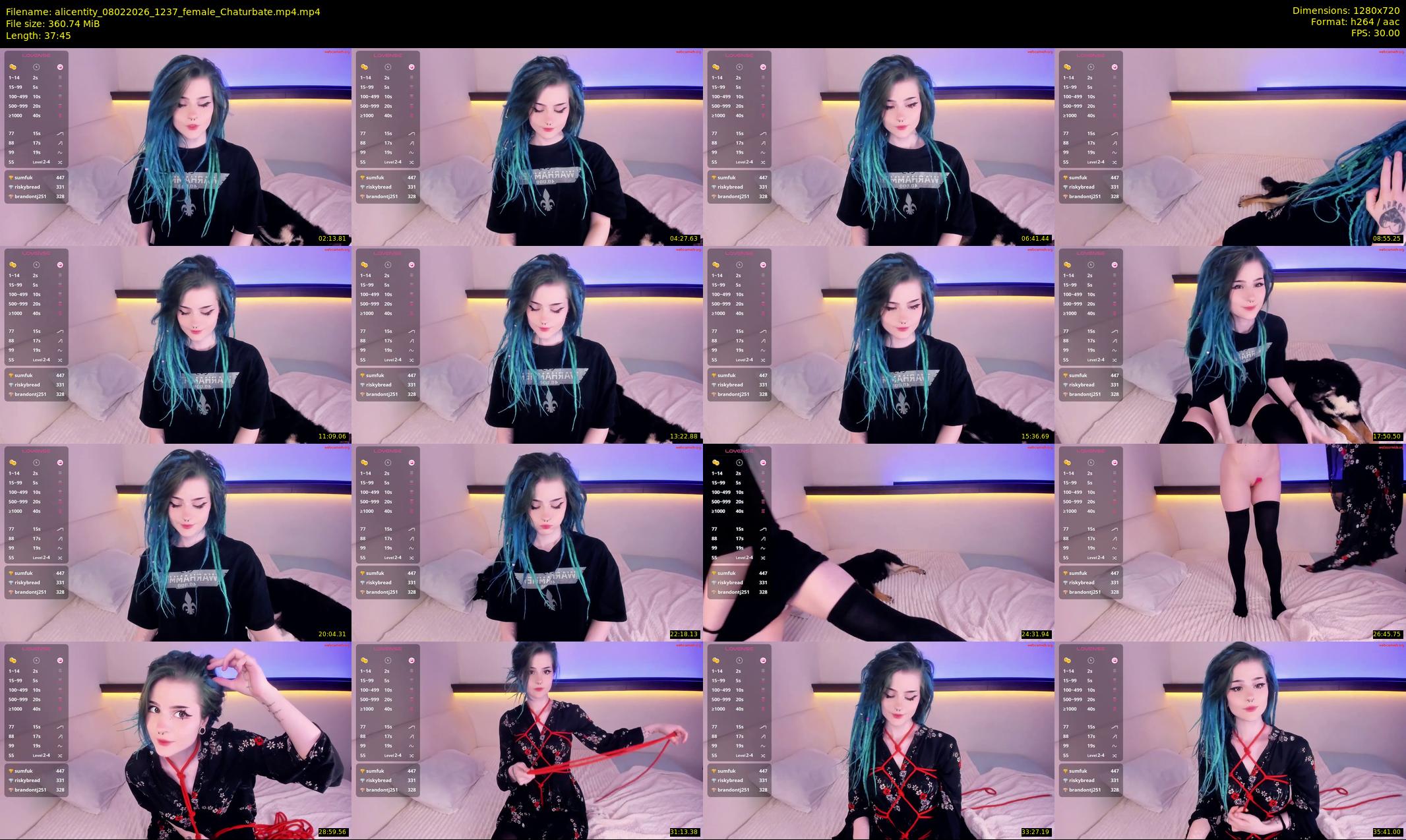 alicentity — 38 minute Chaturbate female cam show recording, 720p, Feb 8, 2026