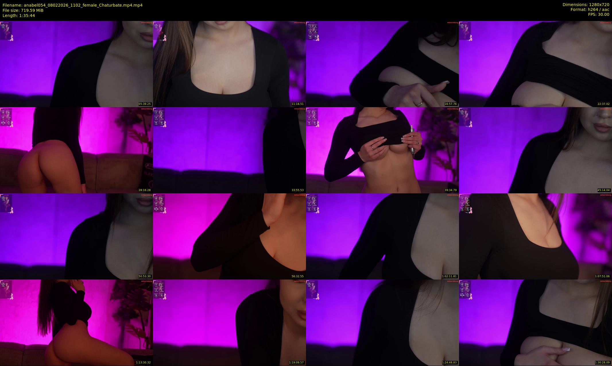 anabel054 — 96 minute Chaturbate female cam show recording, 720p, Feb 8, 2026