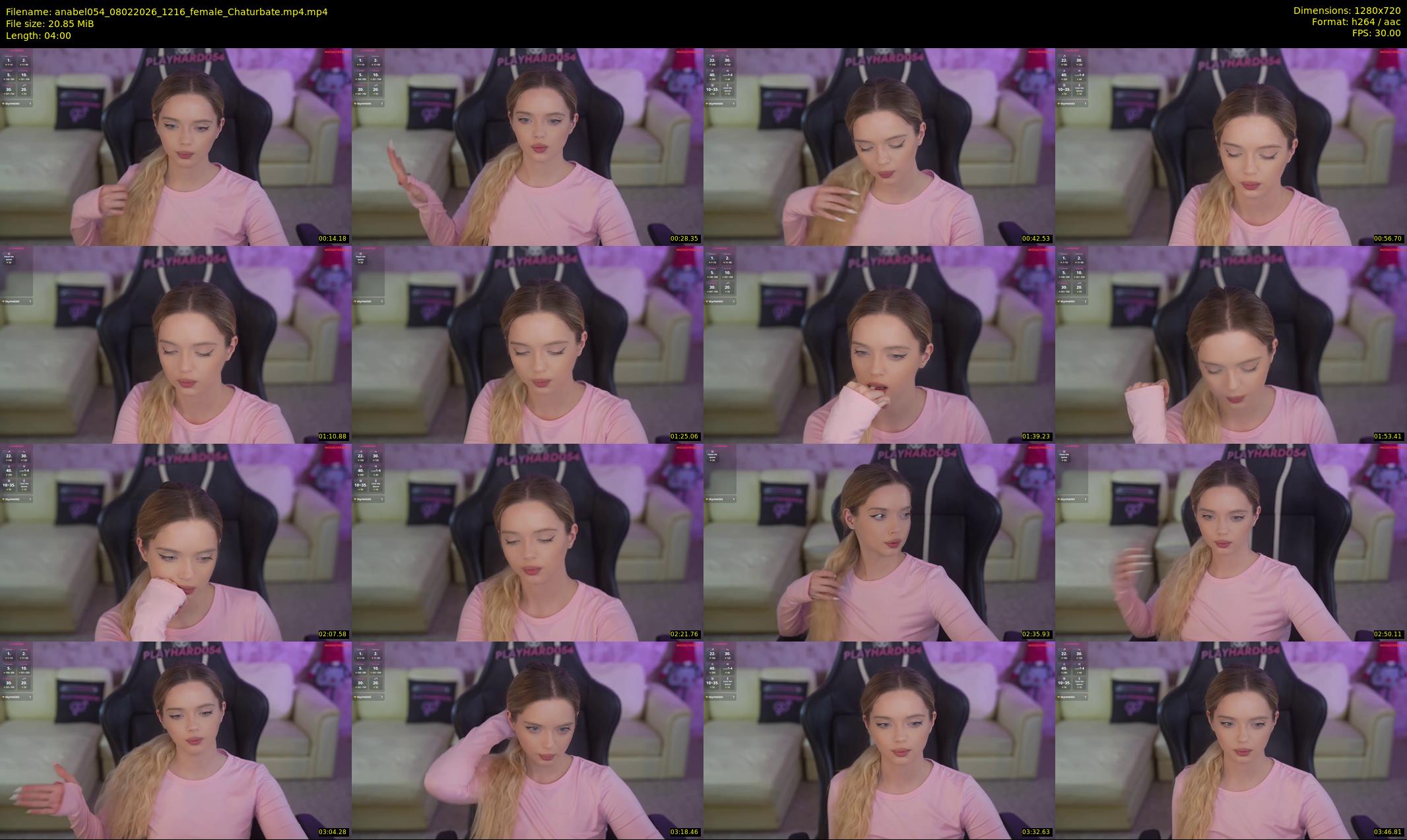 anabel054 — 4 minute Chaturbate female cam show recording, 720p, Feb 8, 2026