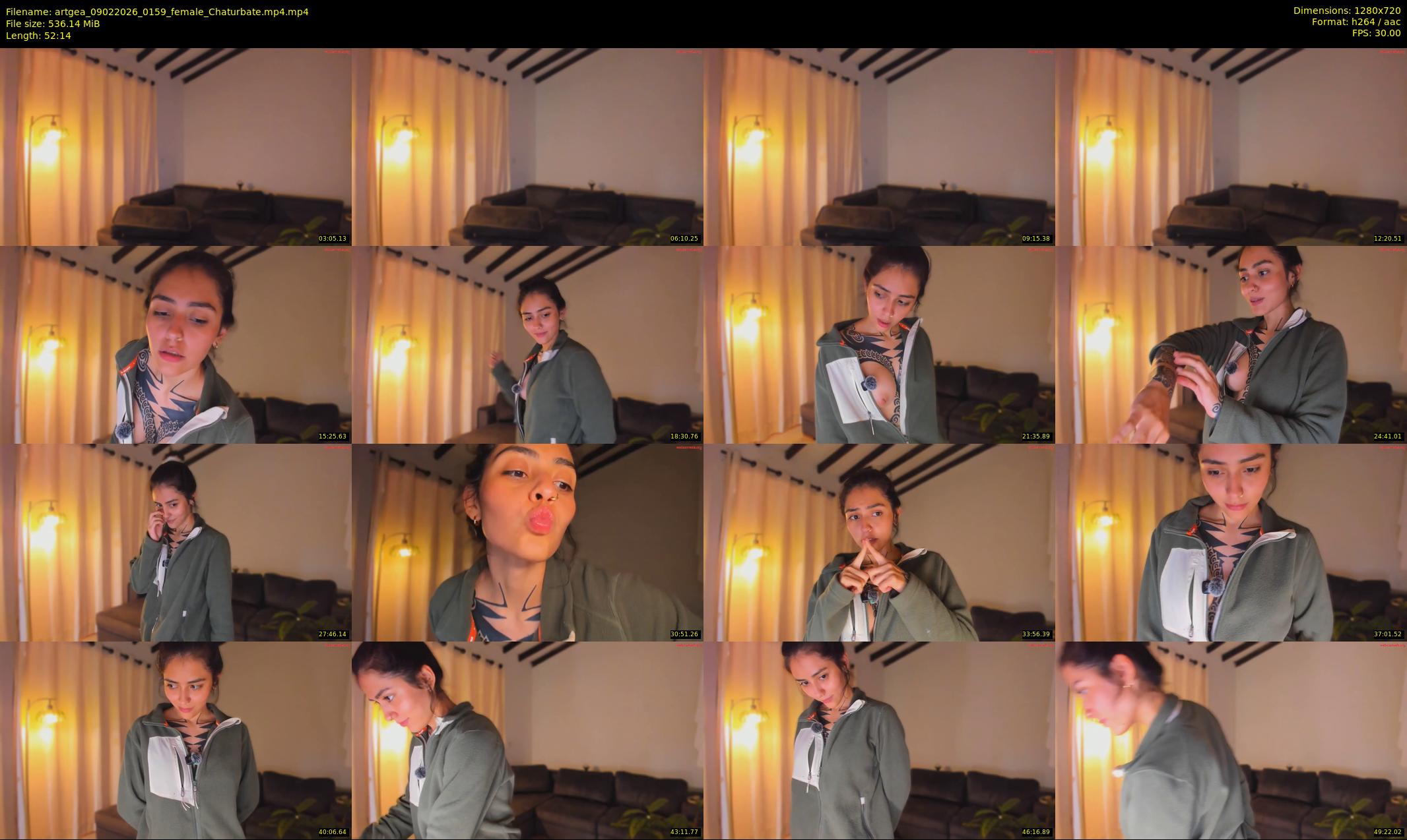 artgea — 53 minute Chaturbate female cam show recording, 720p, Feb 9, 2026