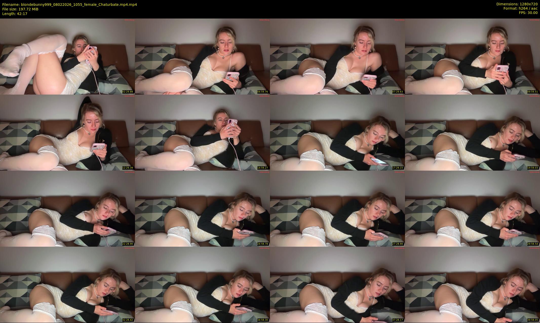 blondebunny999 — 43 minute Chaturbate female cam show recording, 720p, Feb 8, 2026