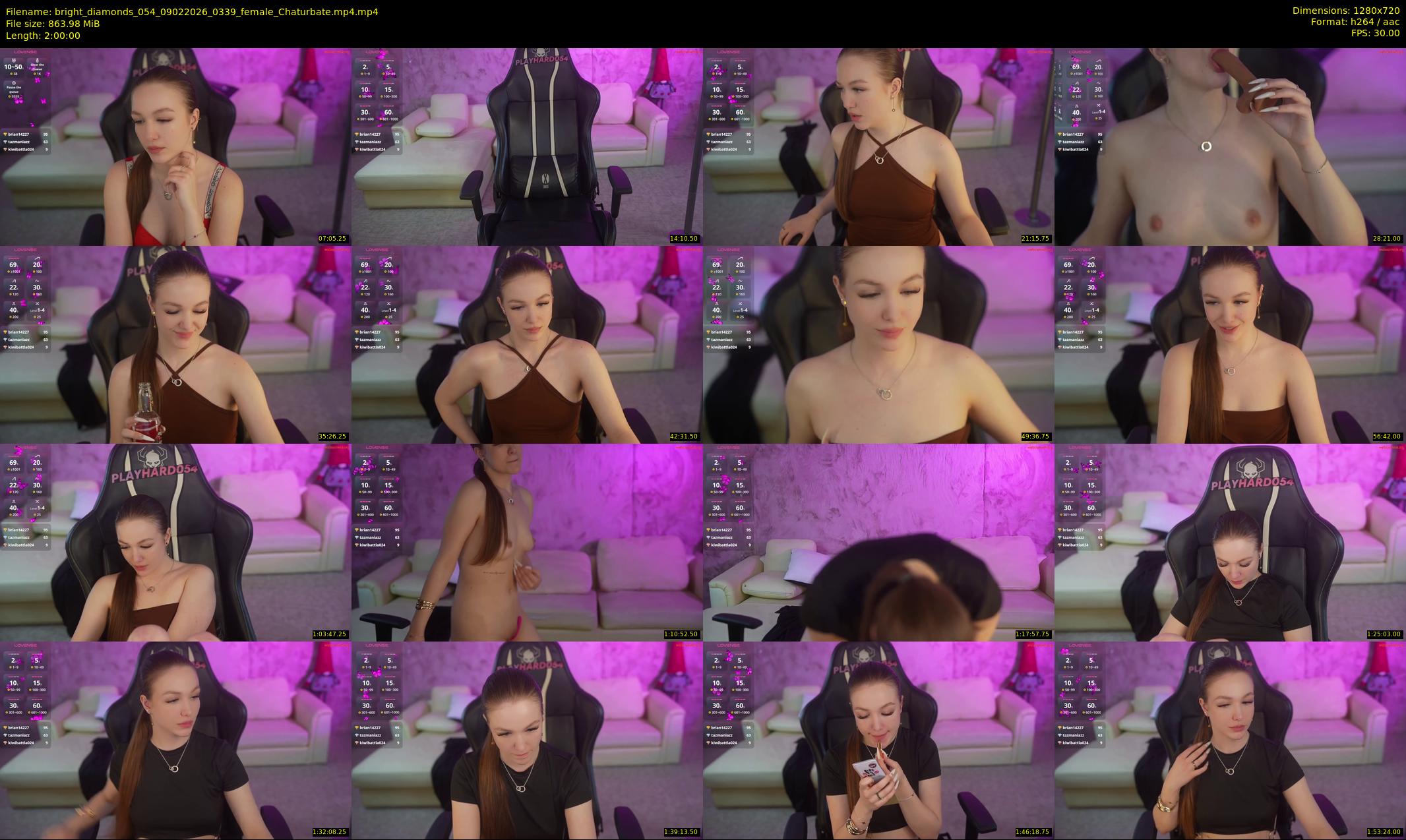bright_diamonds_054 — 120 minute Chaturbate couple cam show recording, 720p, Feb 9, 2026