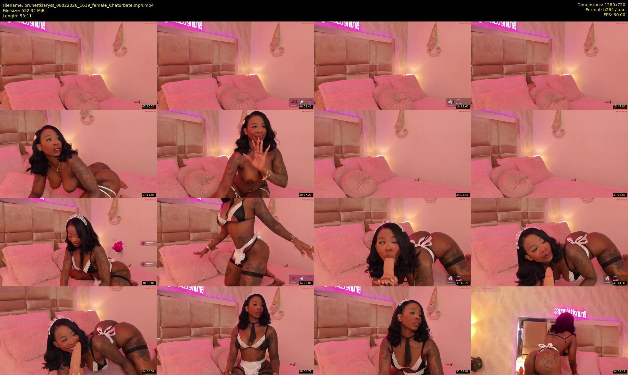brunettklaryss — 59 minute Chaturbate female cam show recording, 720p, Feb 8, 2026